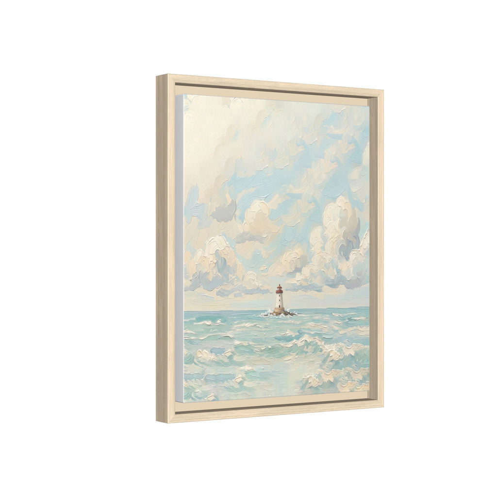 The Lighthouse - Print on Canvas with Wooden Frame