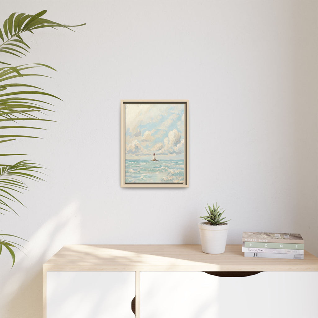 The Lighthouse - Print on Canvas with Wooden Frame