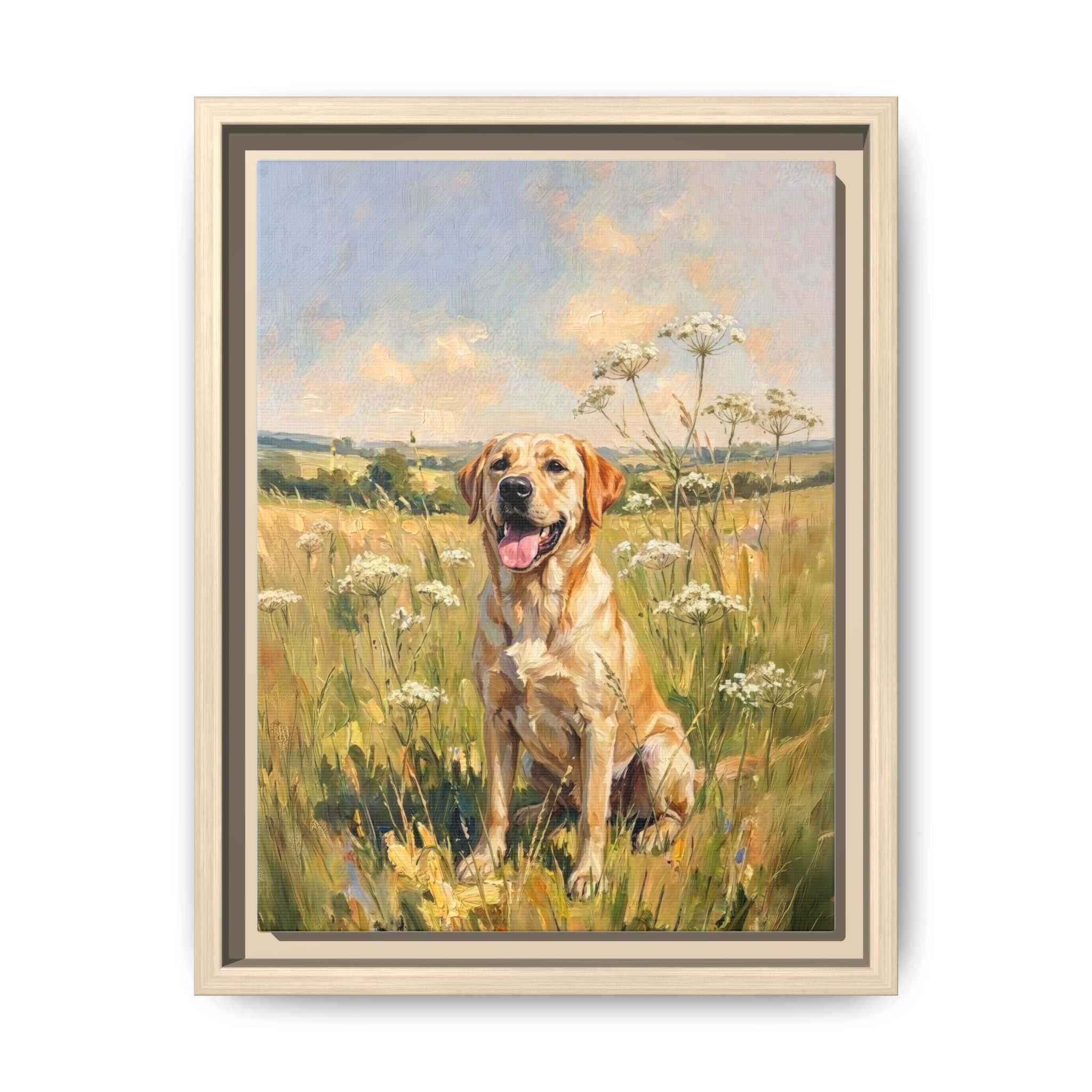 The Labrador - Print on Canvas with Wooden Frame
