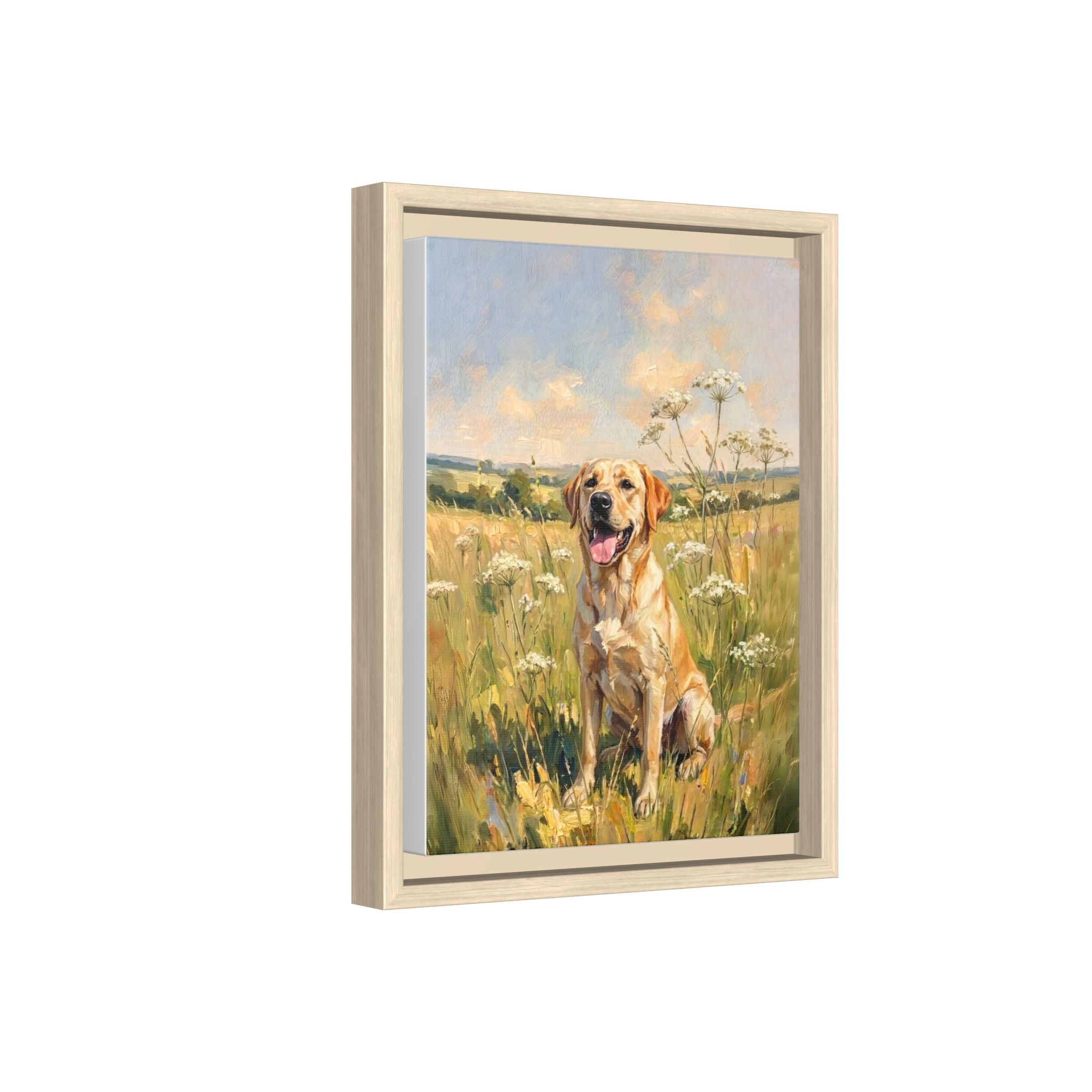 The Labrador - Print on Canvas with Wooden Frame