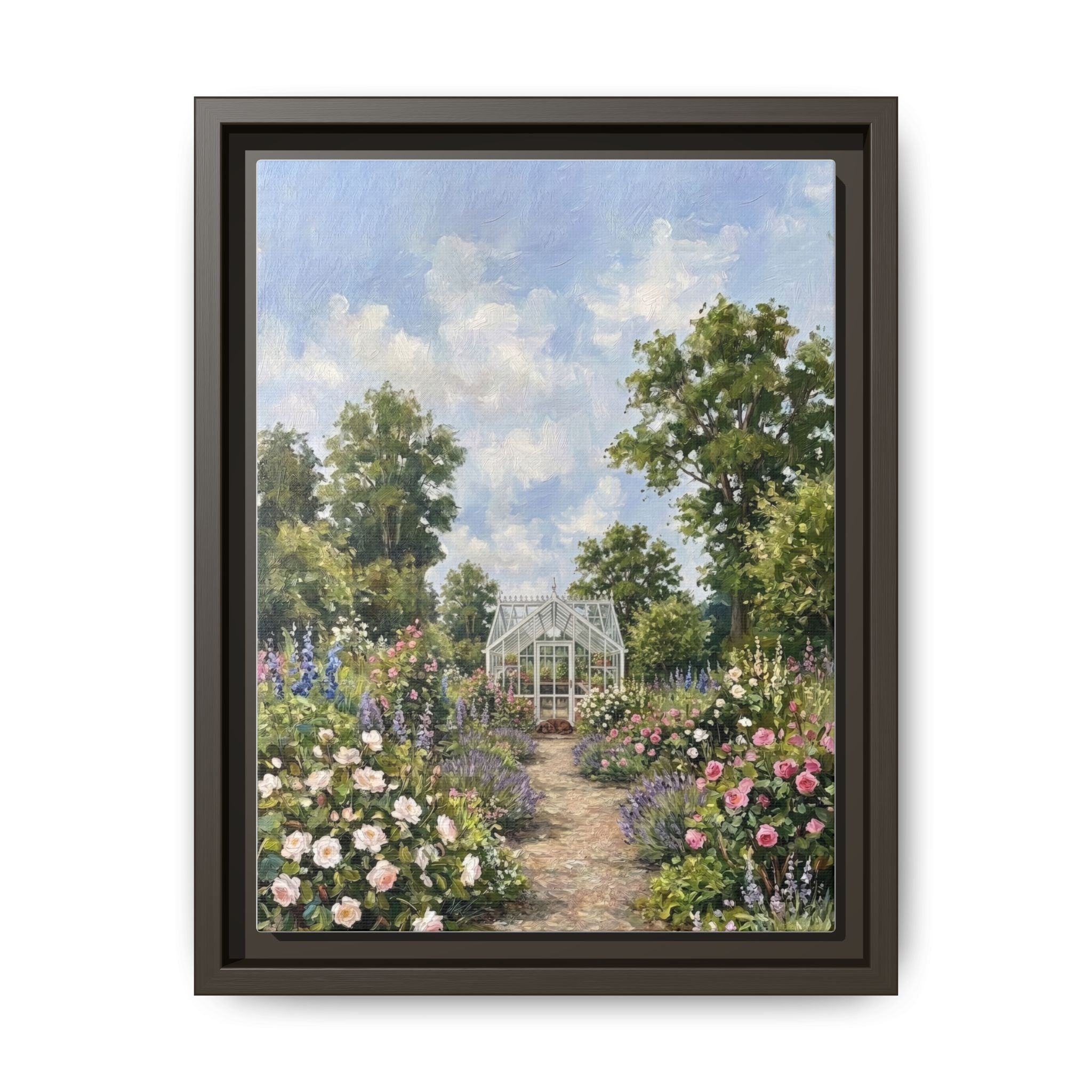The Walled Garden - Print on Canvas with Wooden Frame