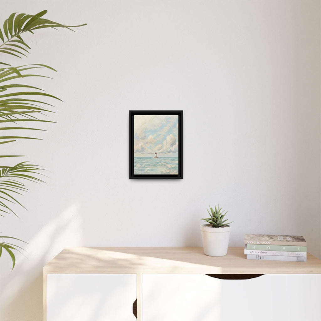 The Lighthouse - Print on Canvas with Wooden Frame