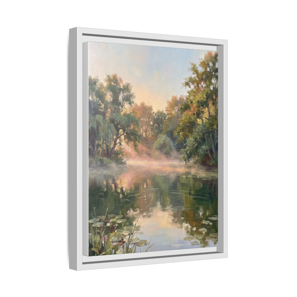 The Lily Pond - Print on Canvas with Wooden Frame