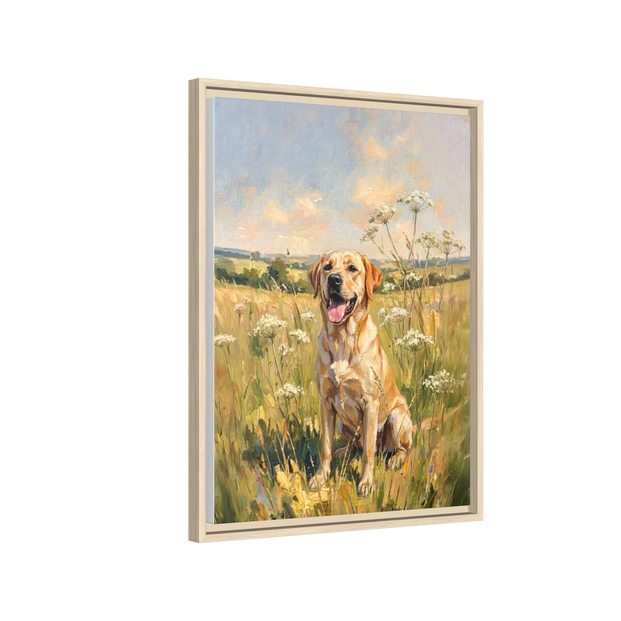 The Labrador - Print on Canvas with Wooden Frame