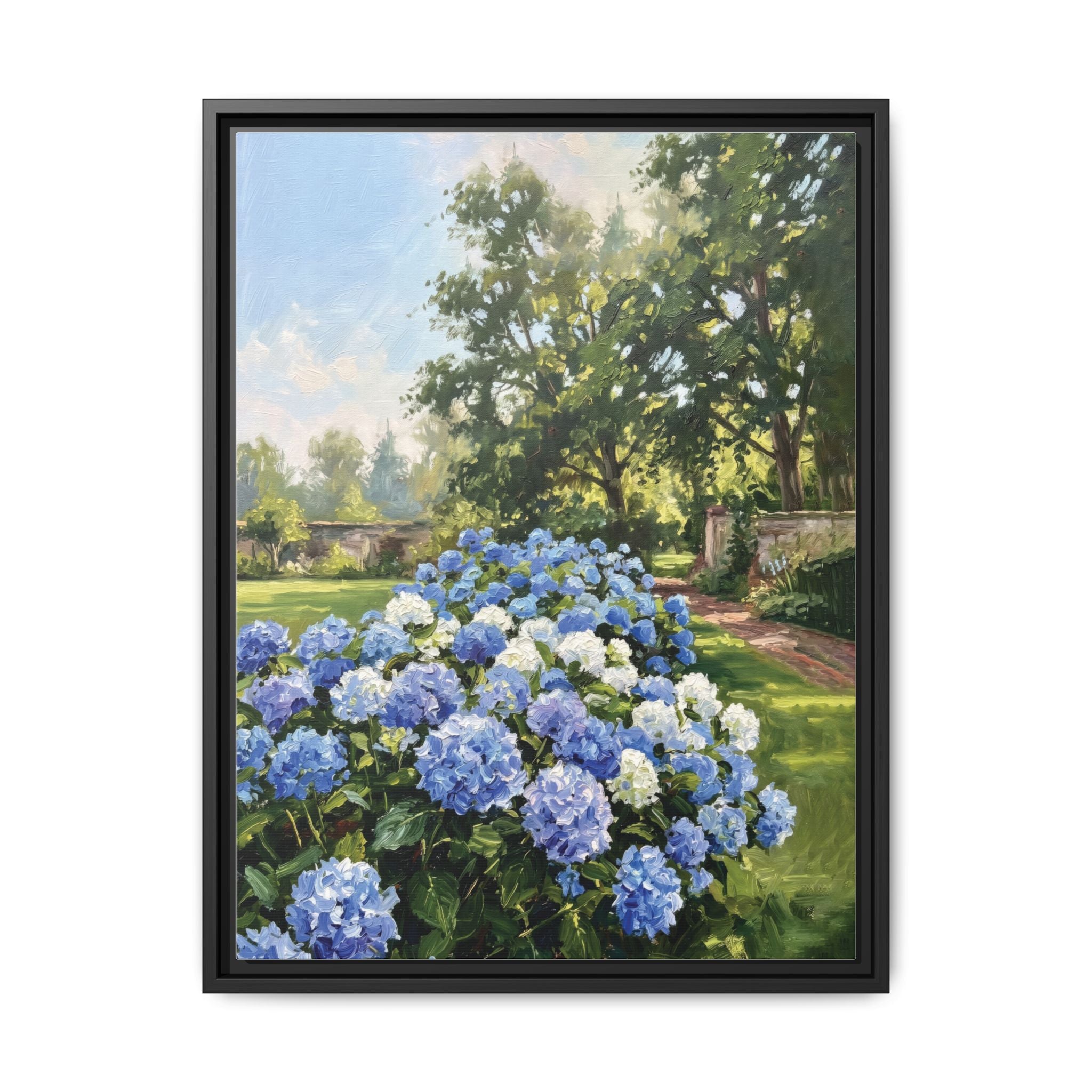 Hydrangeas - Print on Canvas with Wooden Frame