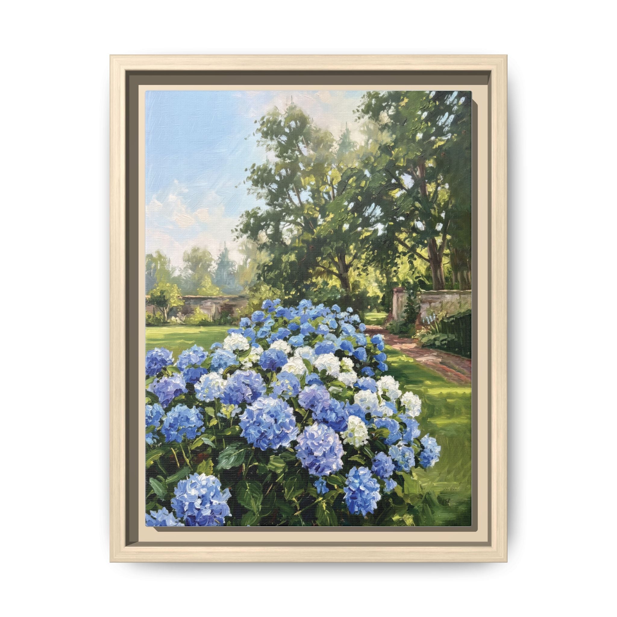 Hydrangeas - Print on Canvas with Wooden Frame