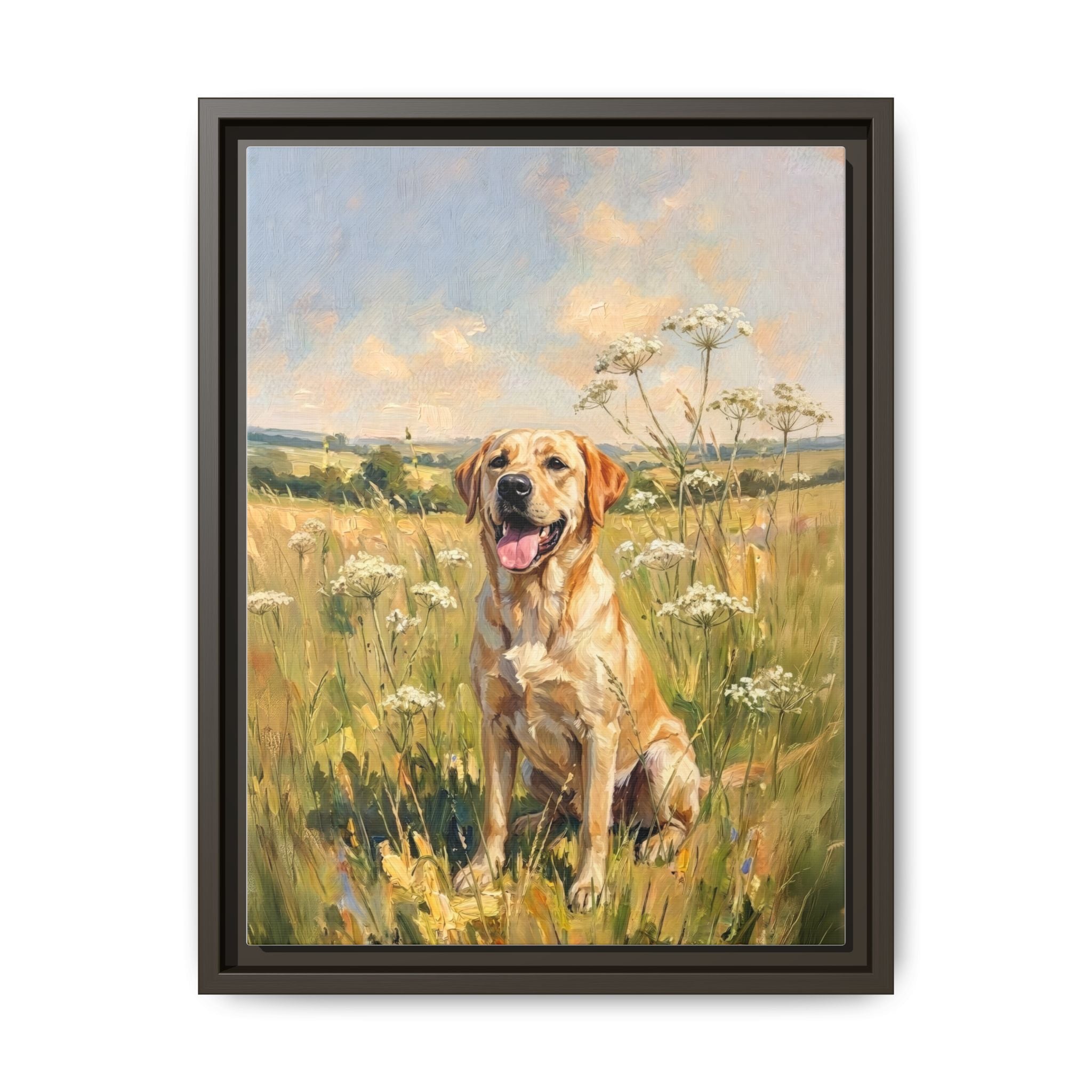 The Labrador - Print on Canvas with Wooden Frame
