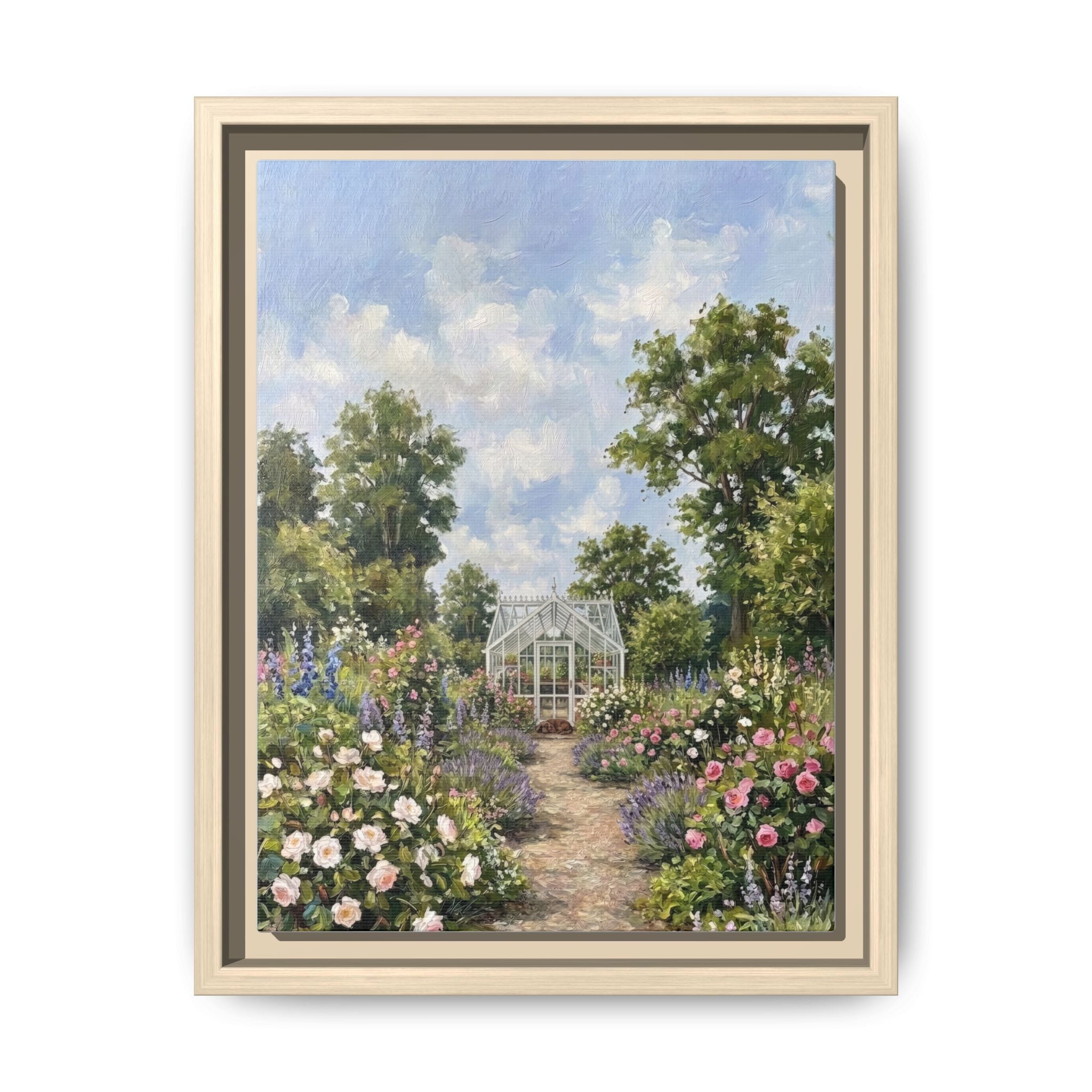 The Walled Garden - Print on Canvas with Wooden Frame