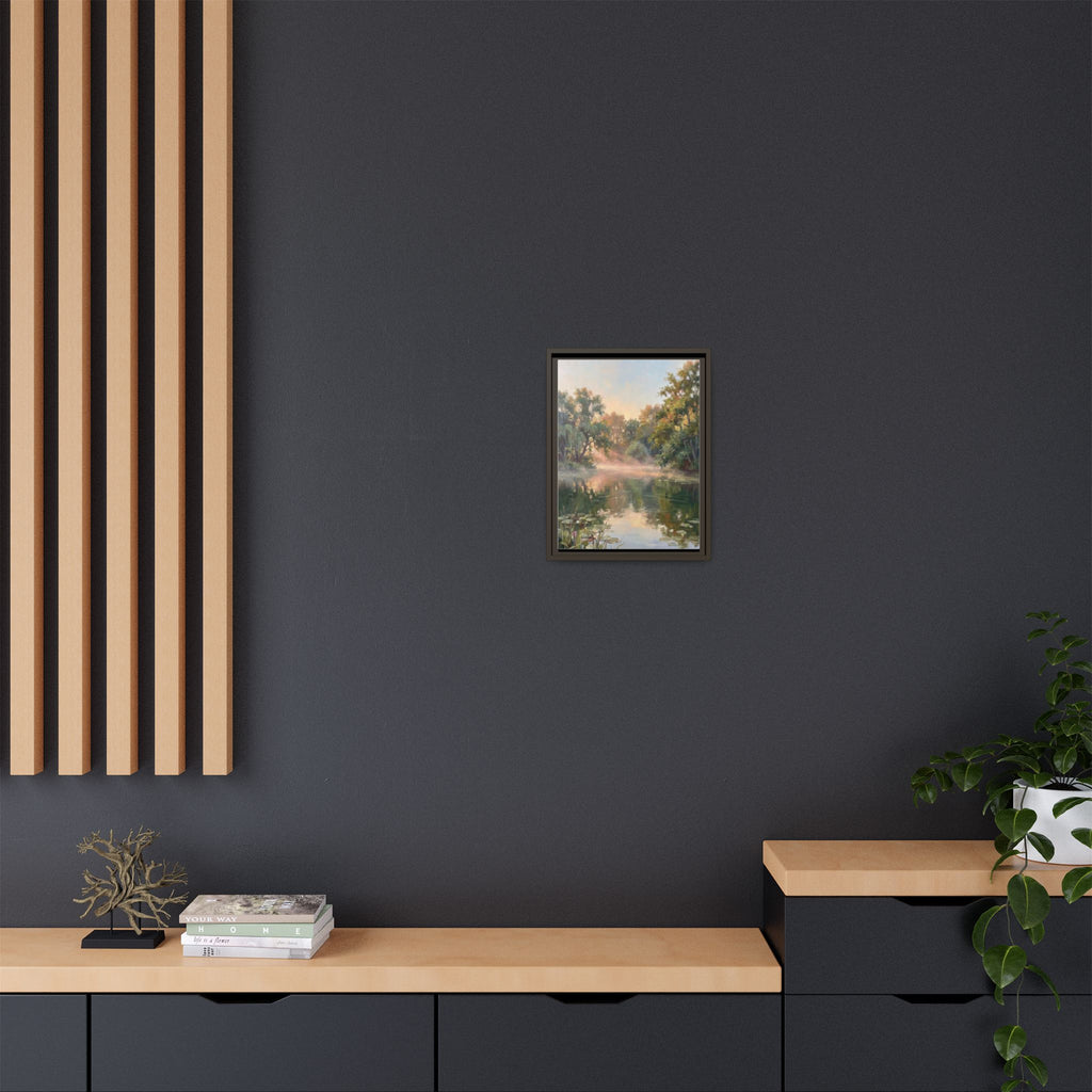 The Lily Pond - Print on Canvas with Wooden Frame