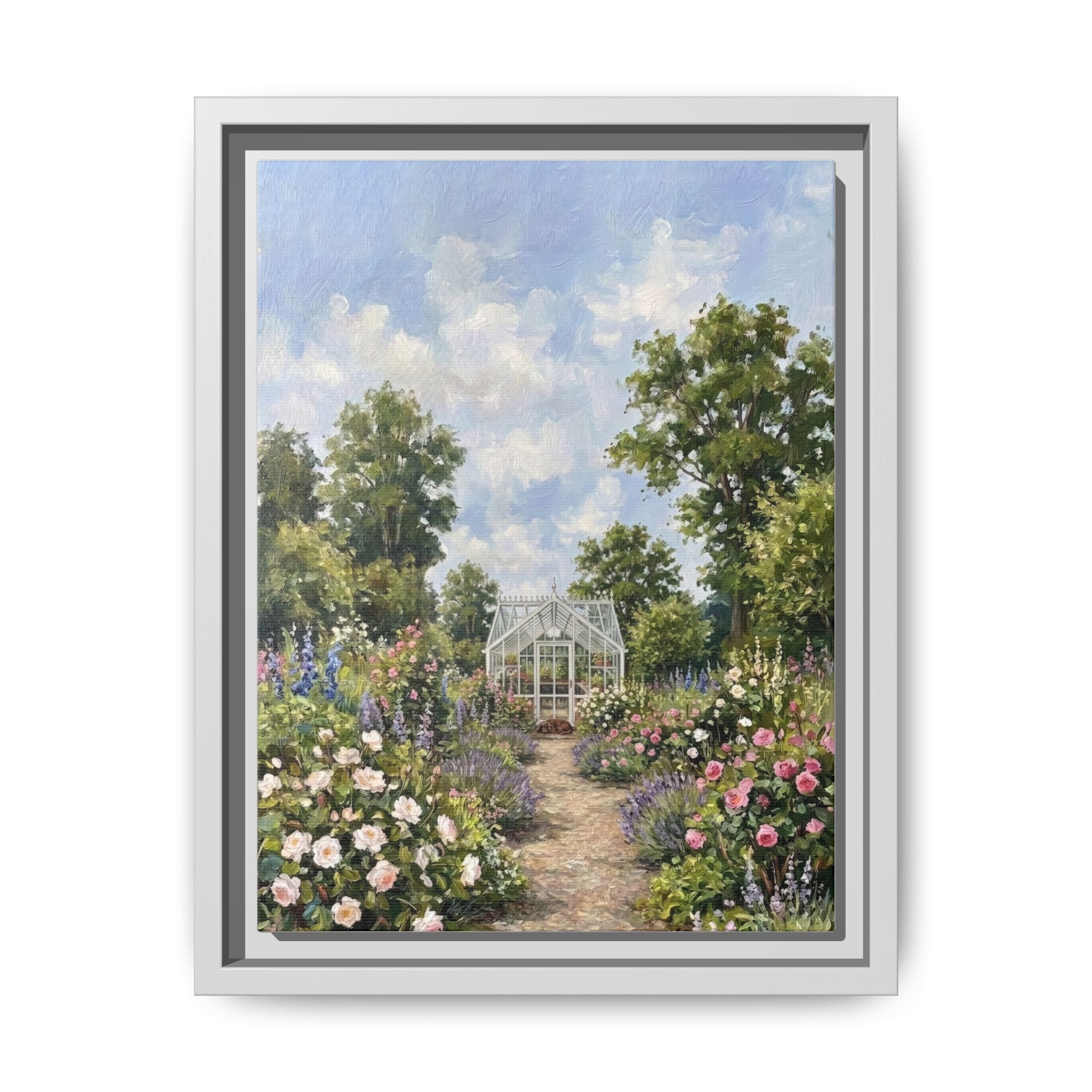 The Walled Garden - Print on Canvas with Wooden Frame