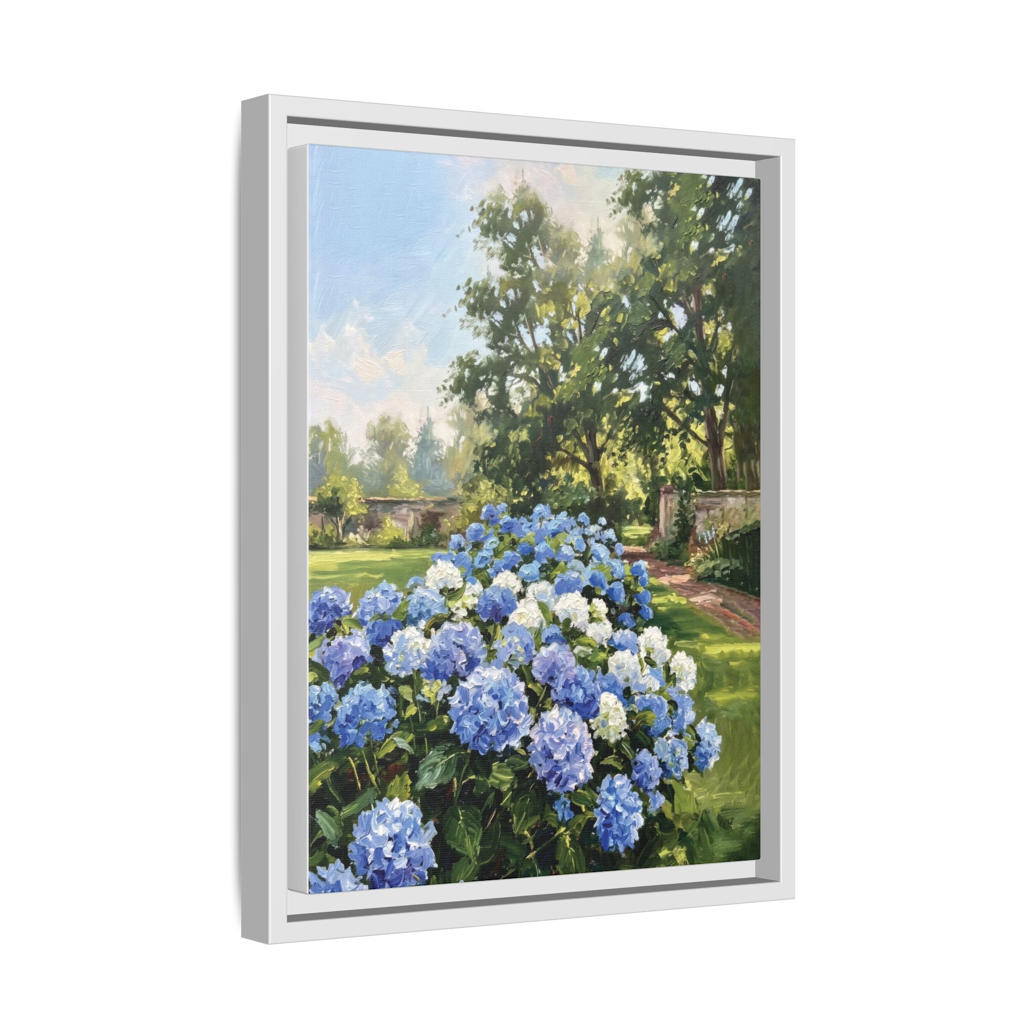 Hydrangeas - Print on Canvas with Wooden Frame