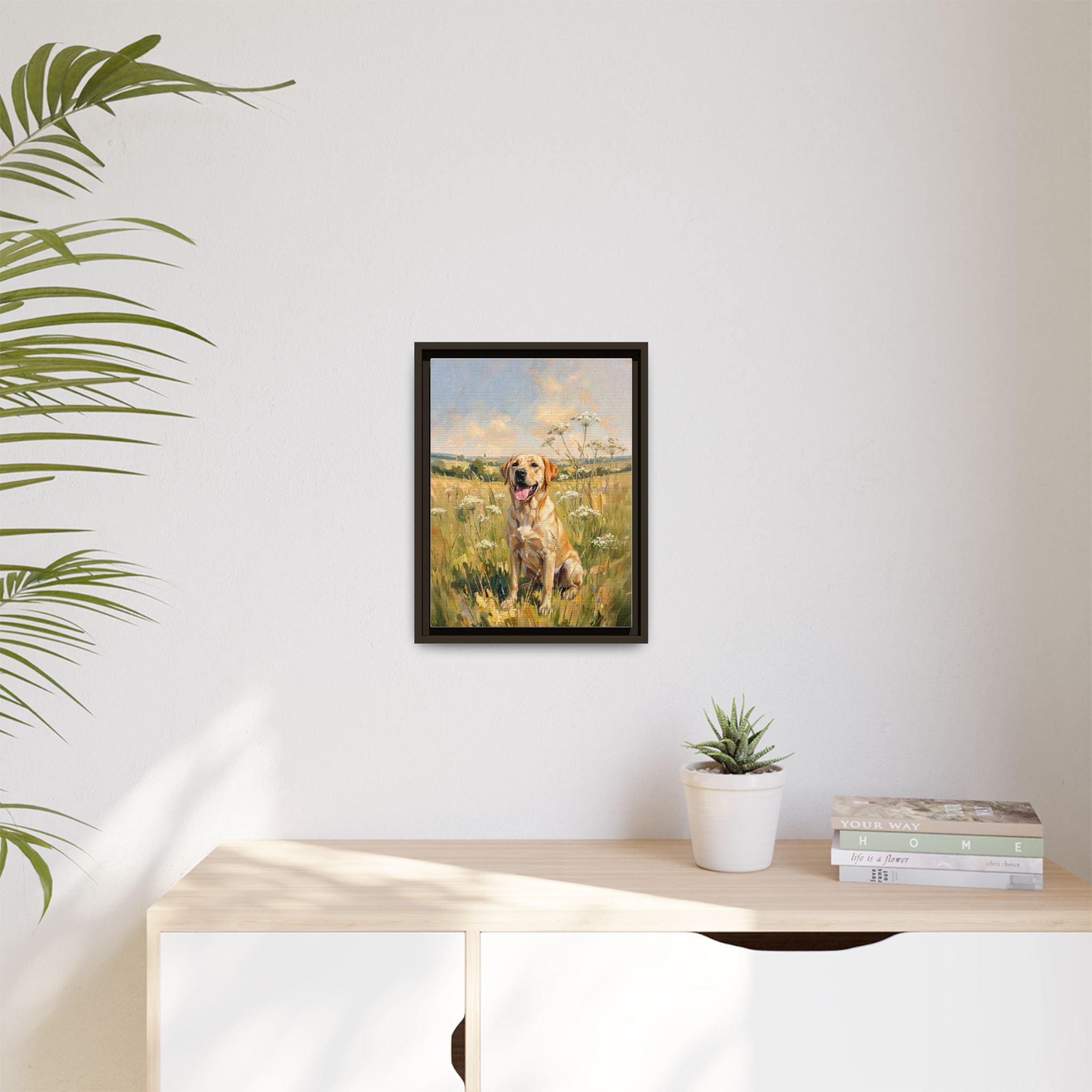 The Labrador - Print on Canvas with Wooden Frame