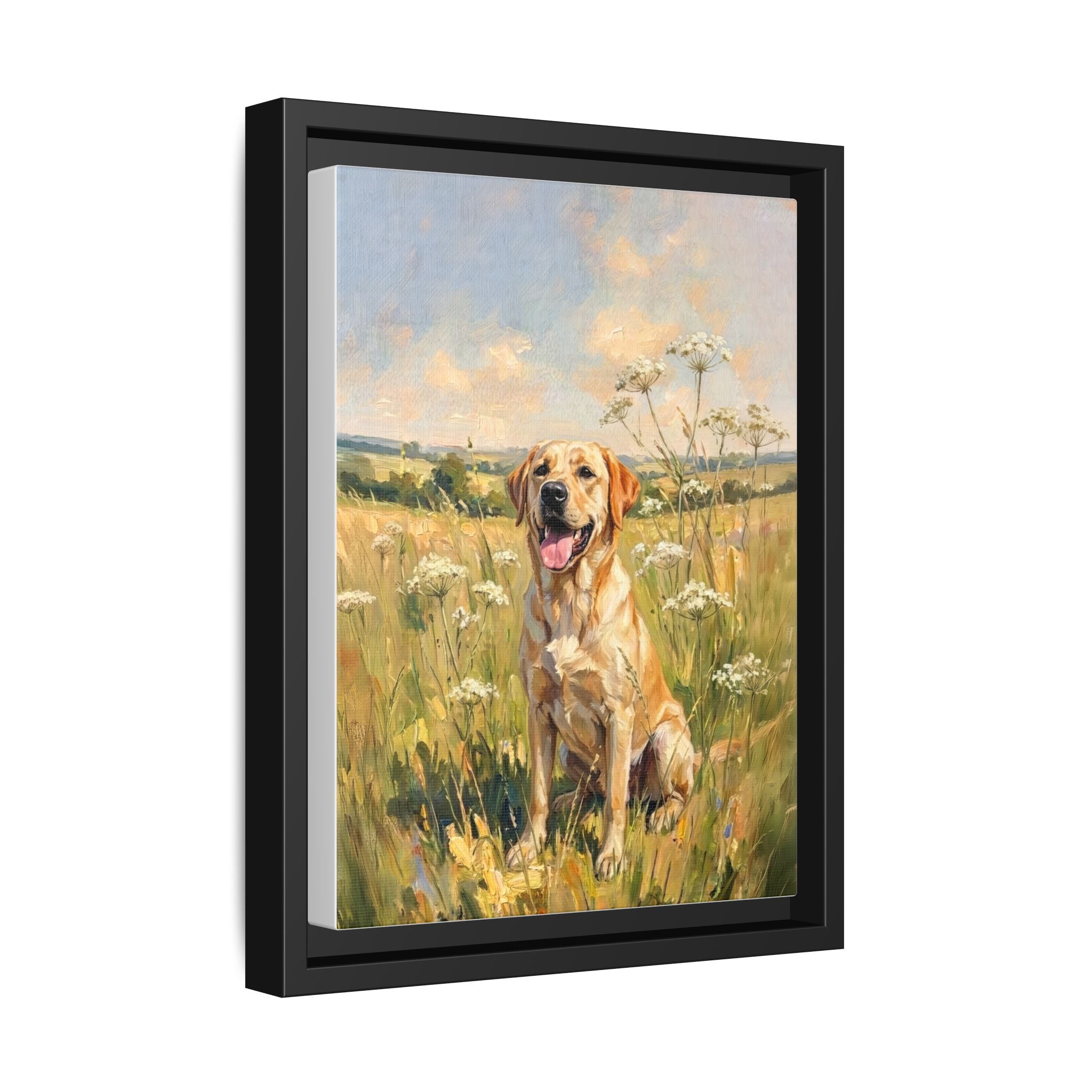 The Labrador - Print on Canvas with Wooden Frame