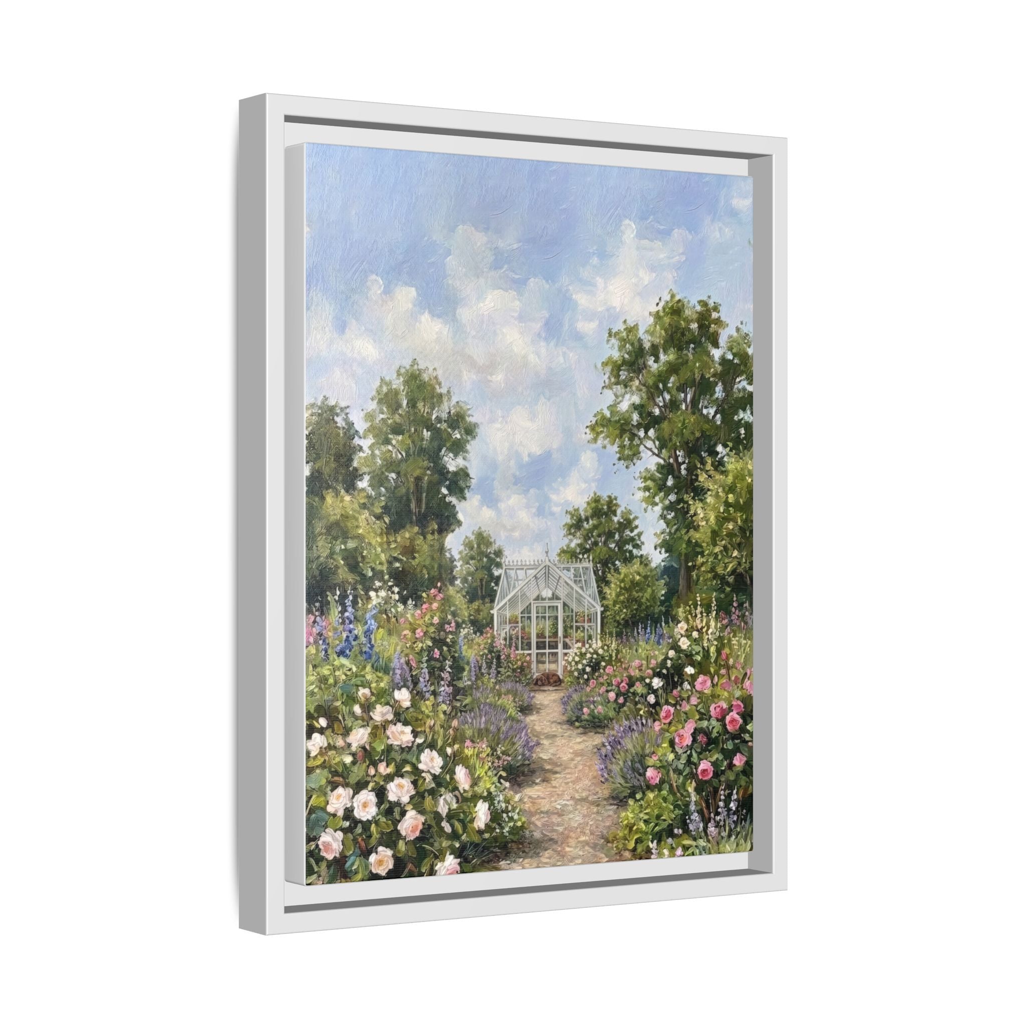 The Walled Garden - Print on Canvas with Wooden Frame