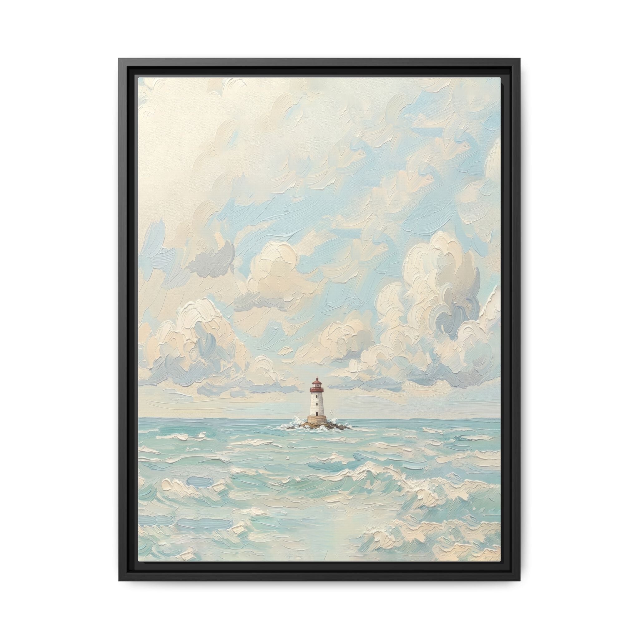The Lighthouse - Print on Canvas with Wooden Frame