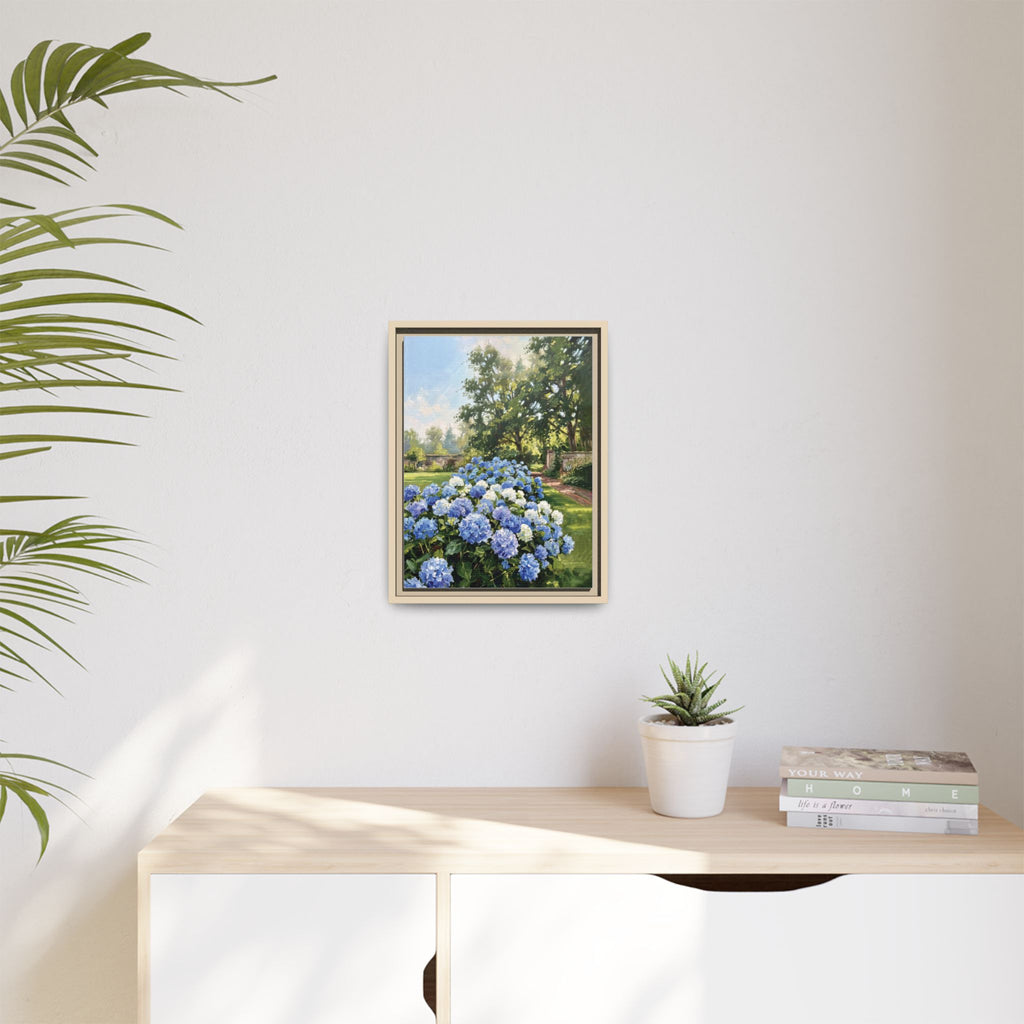 Hydrangeas - Print on Canvas with Wooden Frame