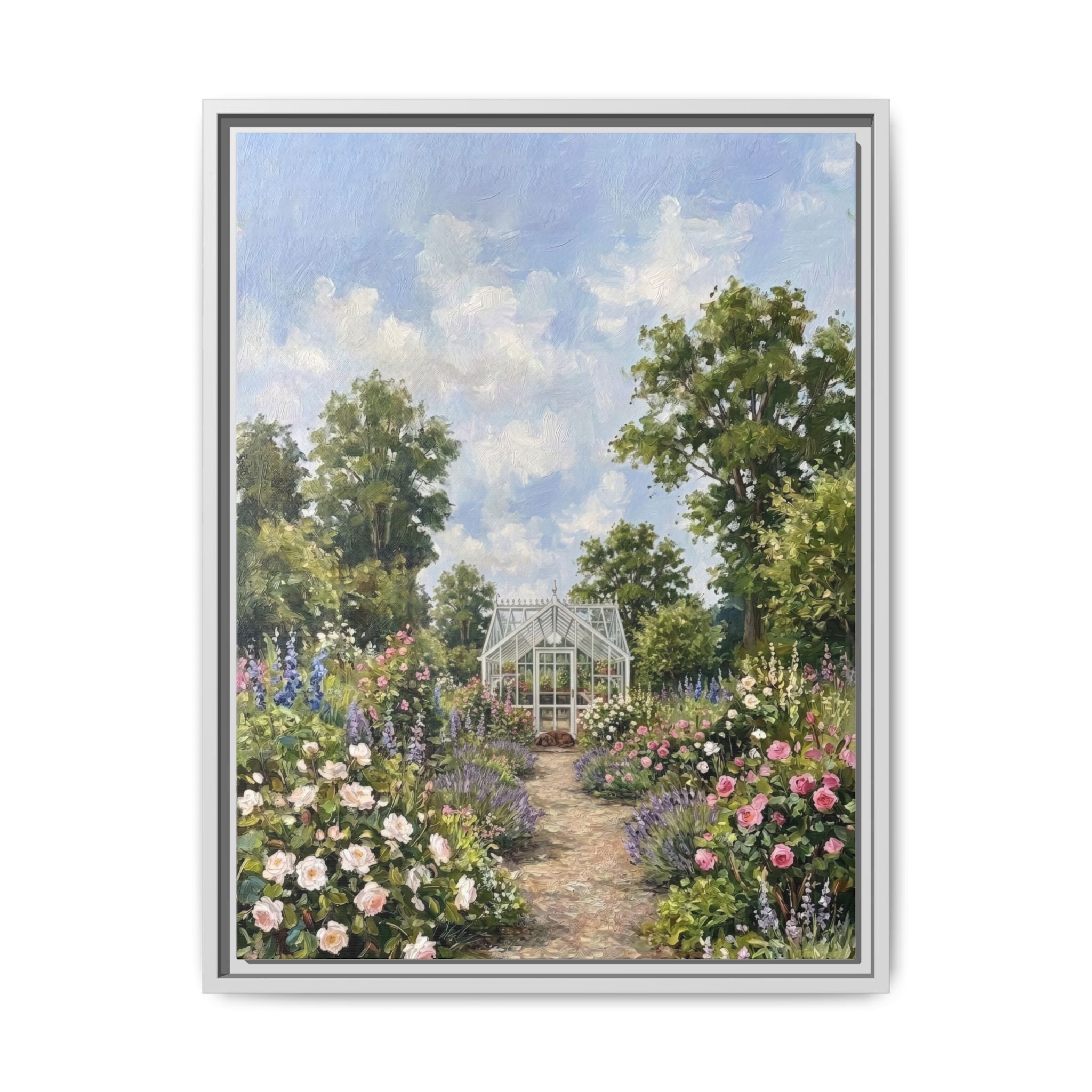 The Walled Garden - Print on Canvas with Wooden Frame