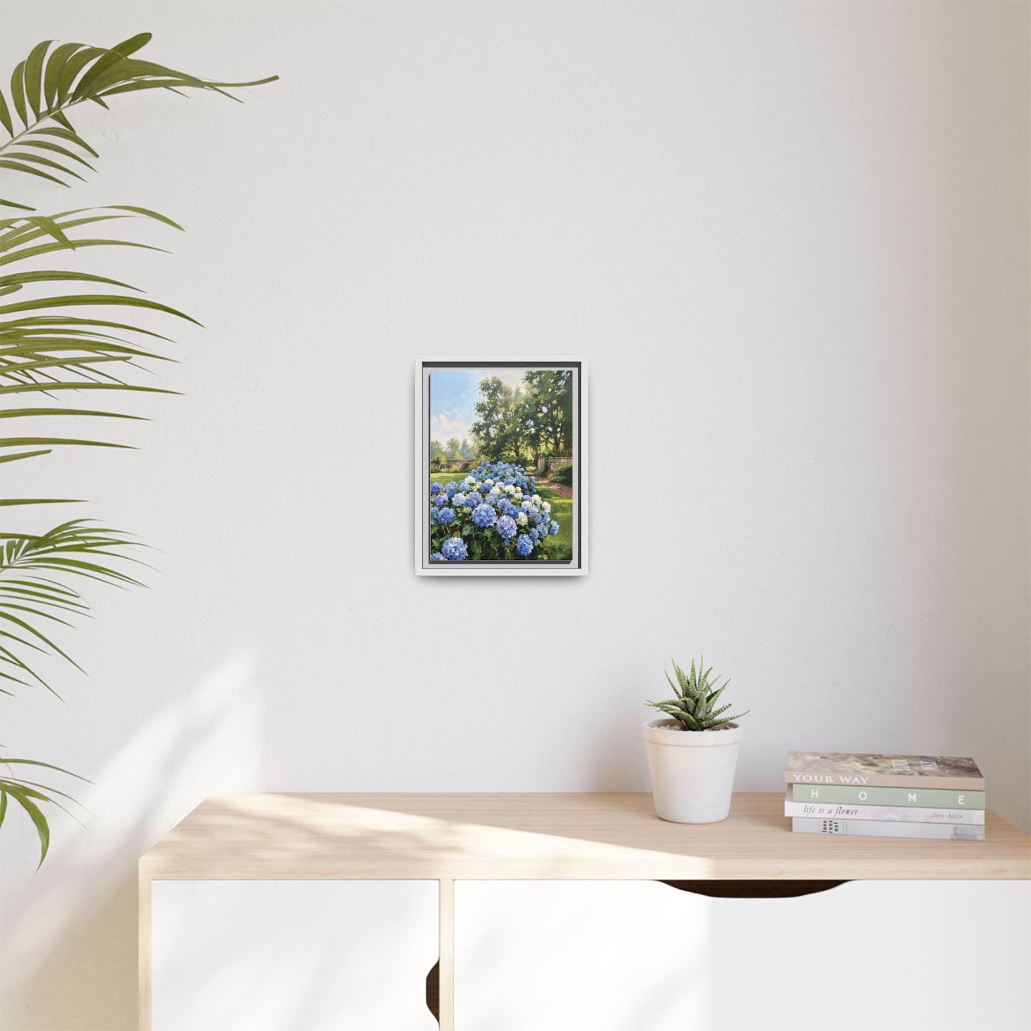 Hydrangeas - Print on Canvas with Wooden Frame