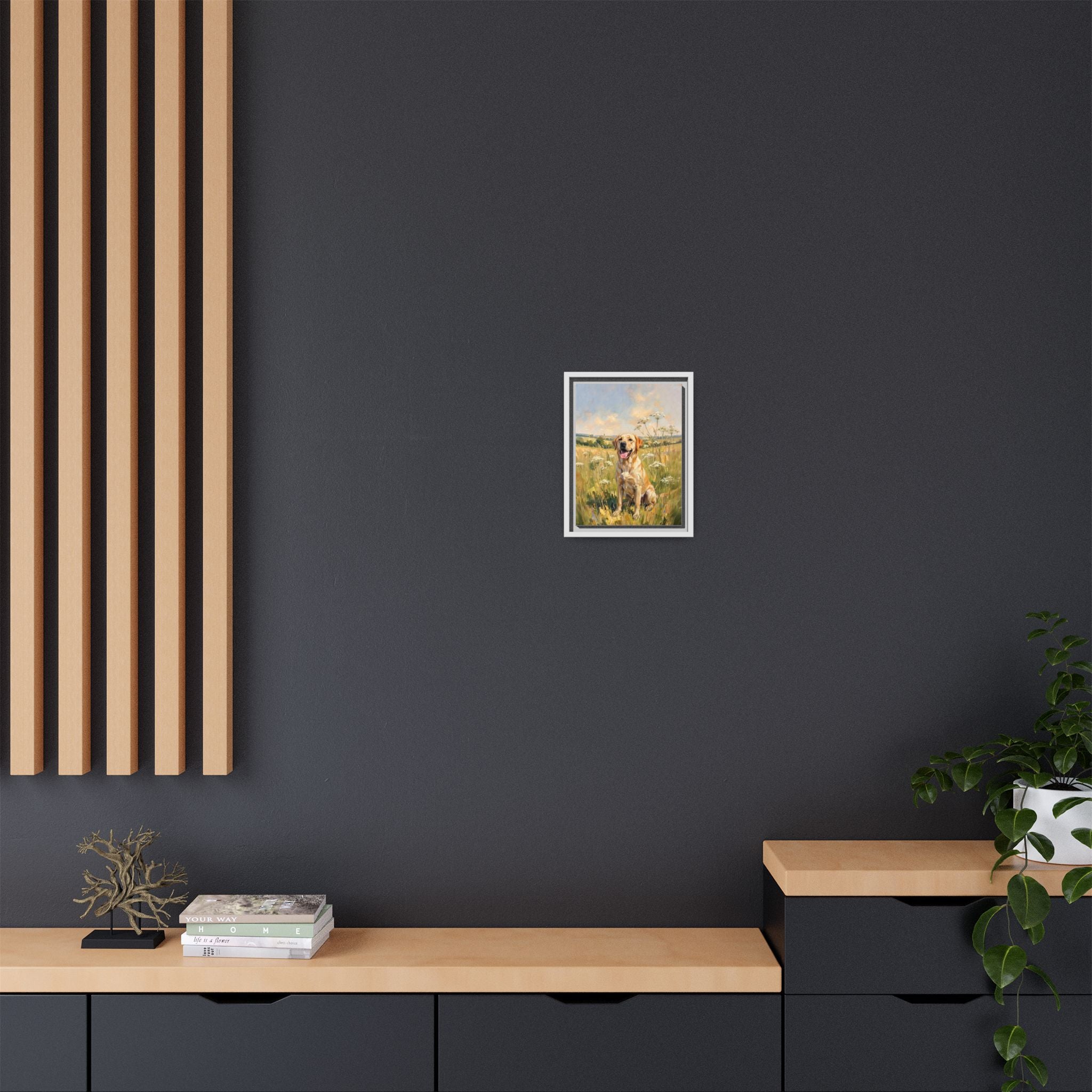 The Labrador - Print on Canvas with Wooden Frame