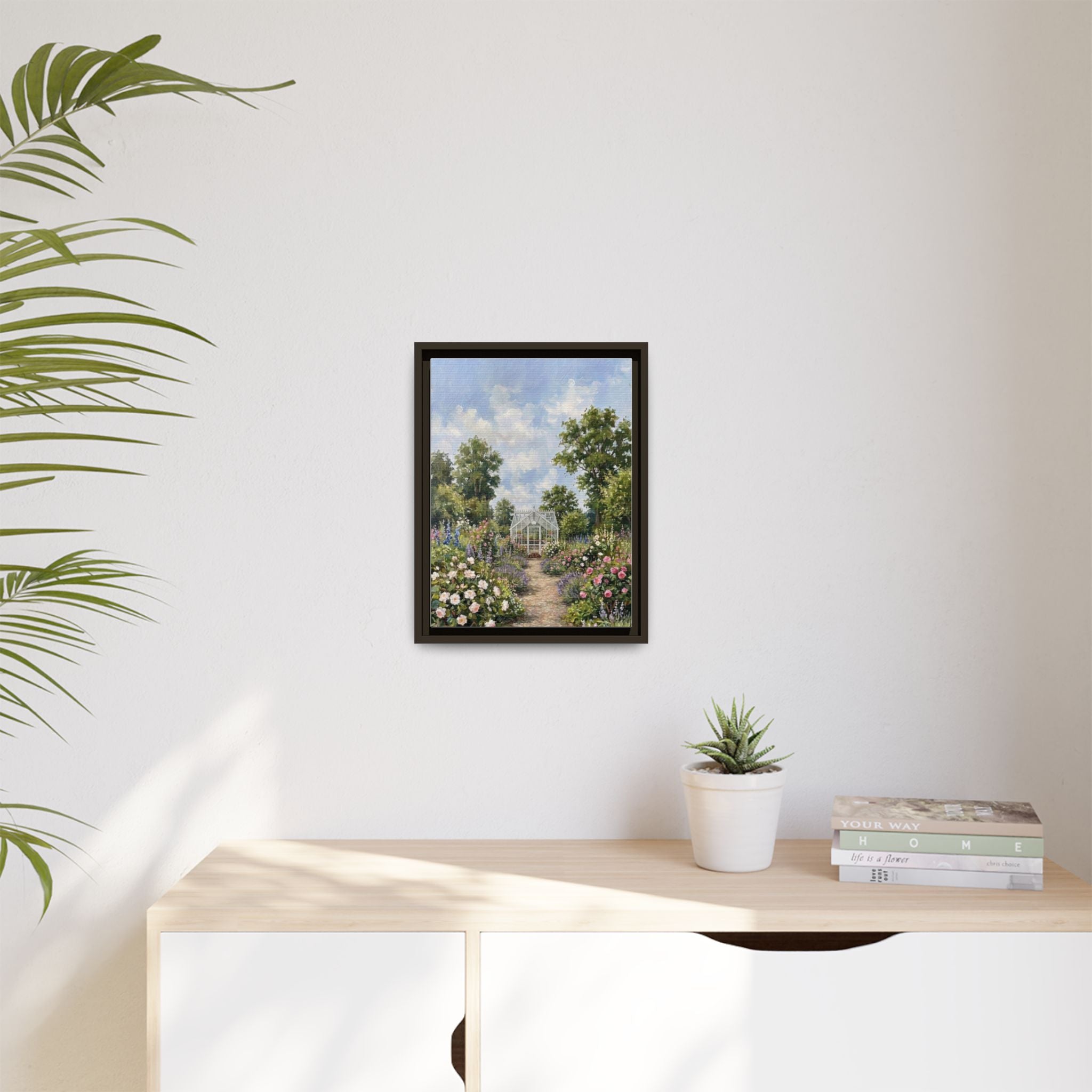 The Walled Garden - Print on Canvas with Wooden Frame