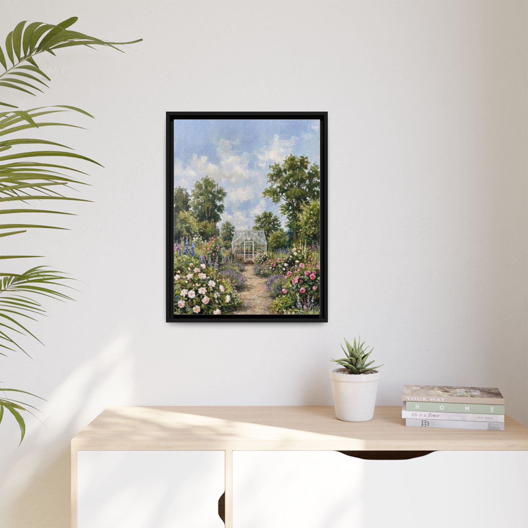 The Walled Garden - Print on Canvas with Wooden Frame