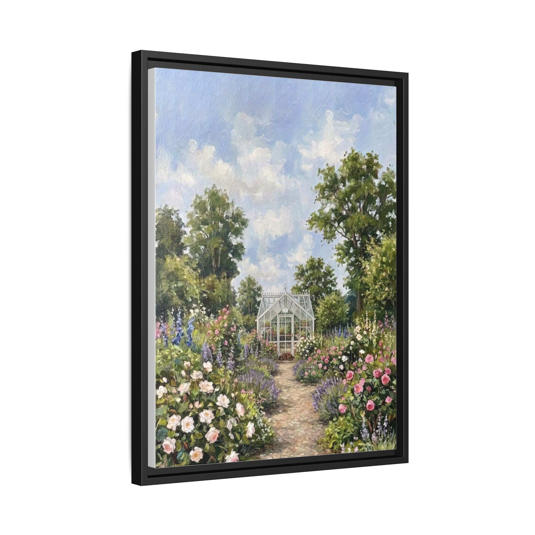 The Walled Garden - Print on Canvas with Wooden Frame