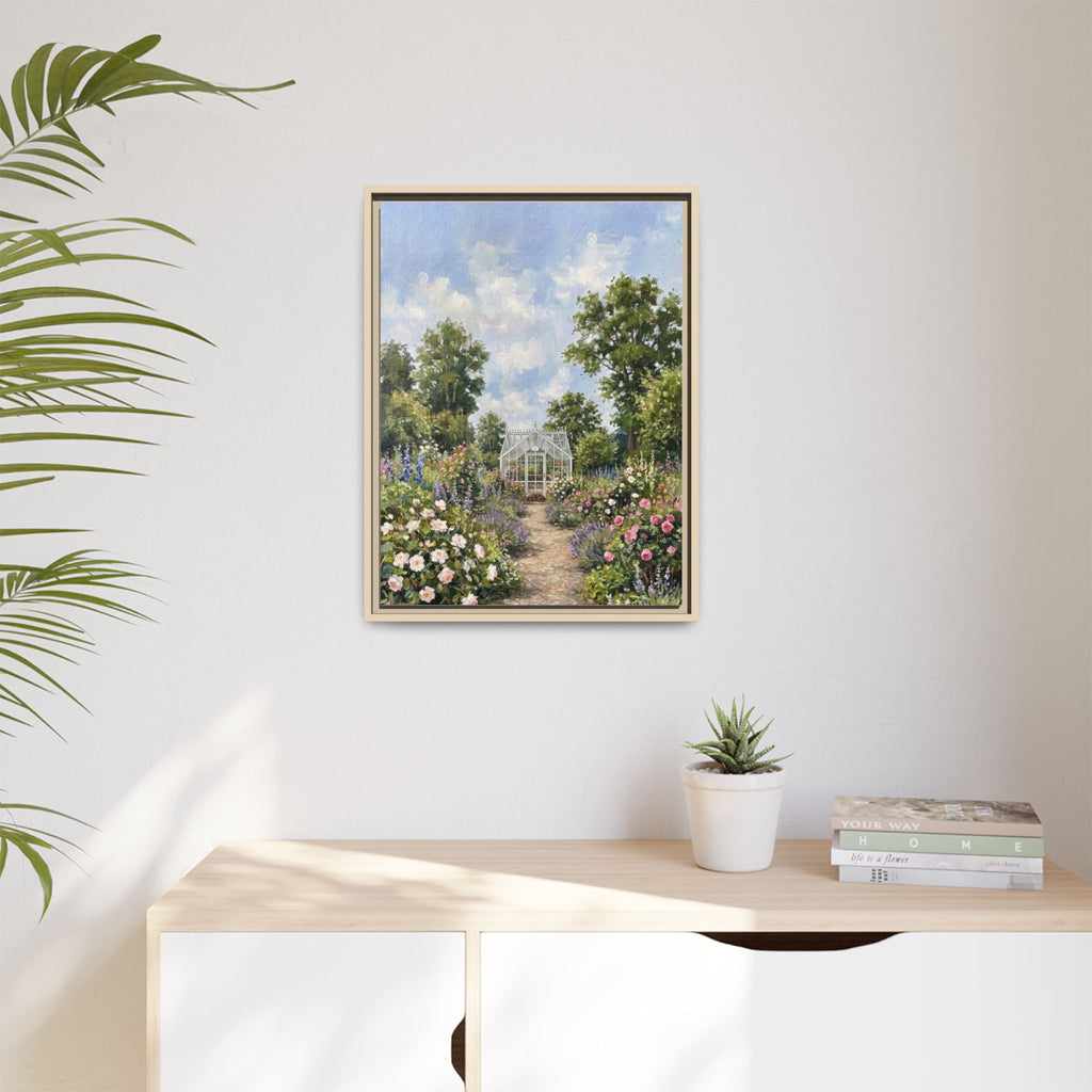 The Walled Garden - Print on Canvas with Wooden Frame