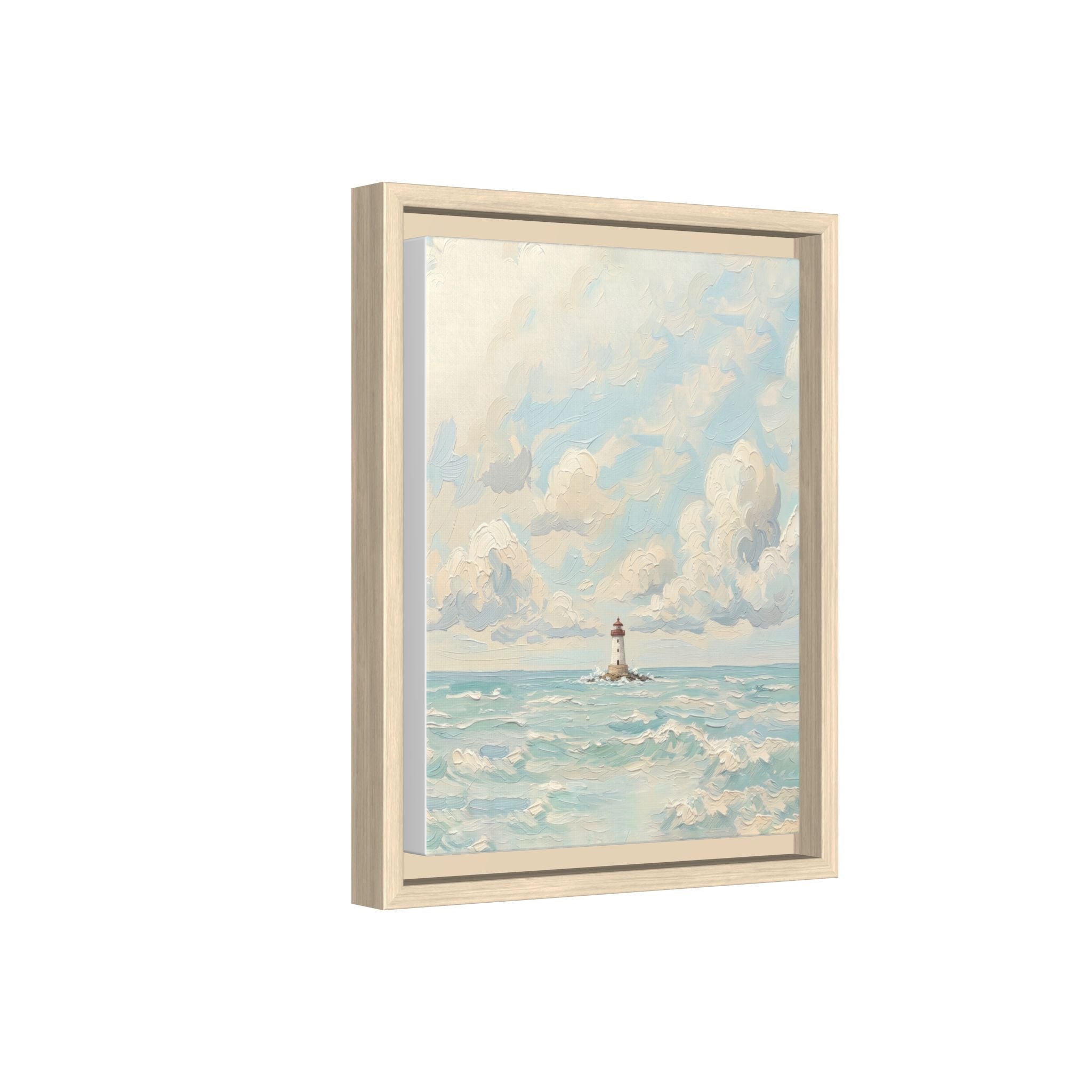 The Lighthouse - Print on Canvas with Wooden Frame