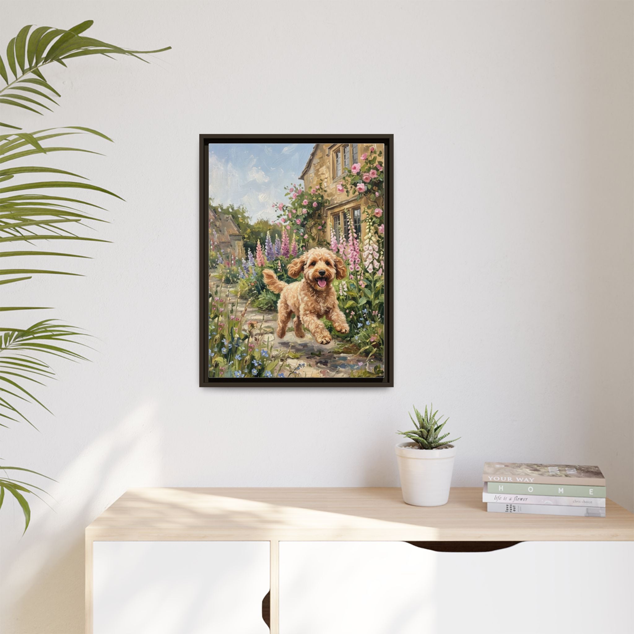 The Cockapoo - Print on Canvas with Wooden Frame
