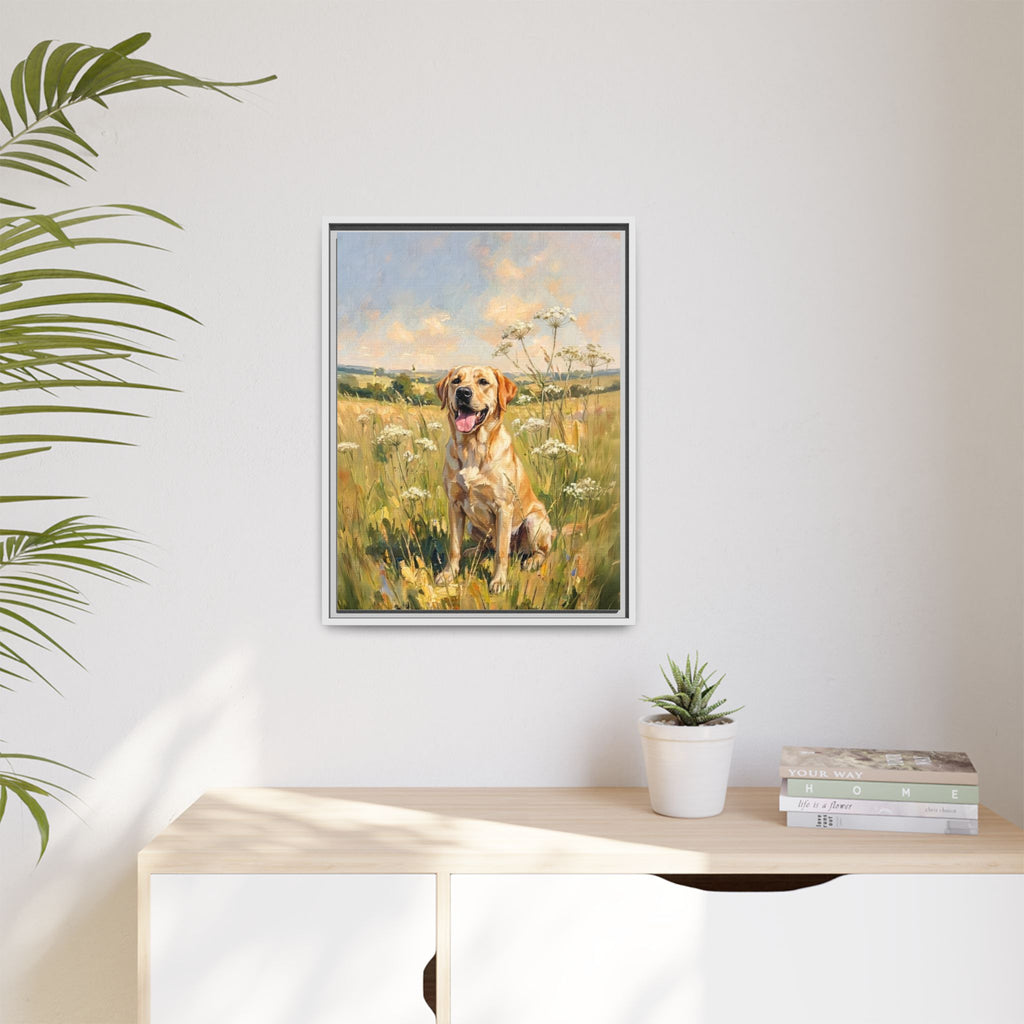 The Labrador - Print on Canvas with Wooden Frame