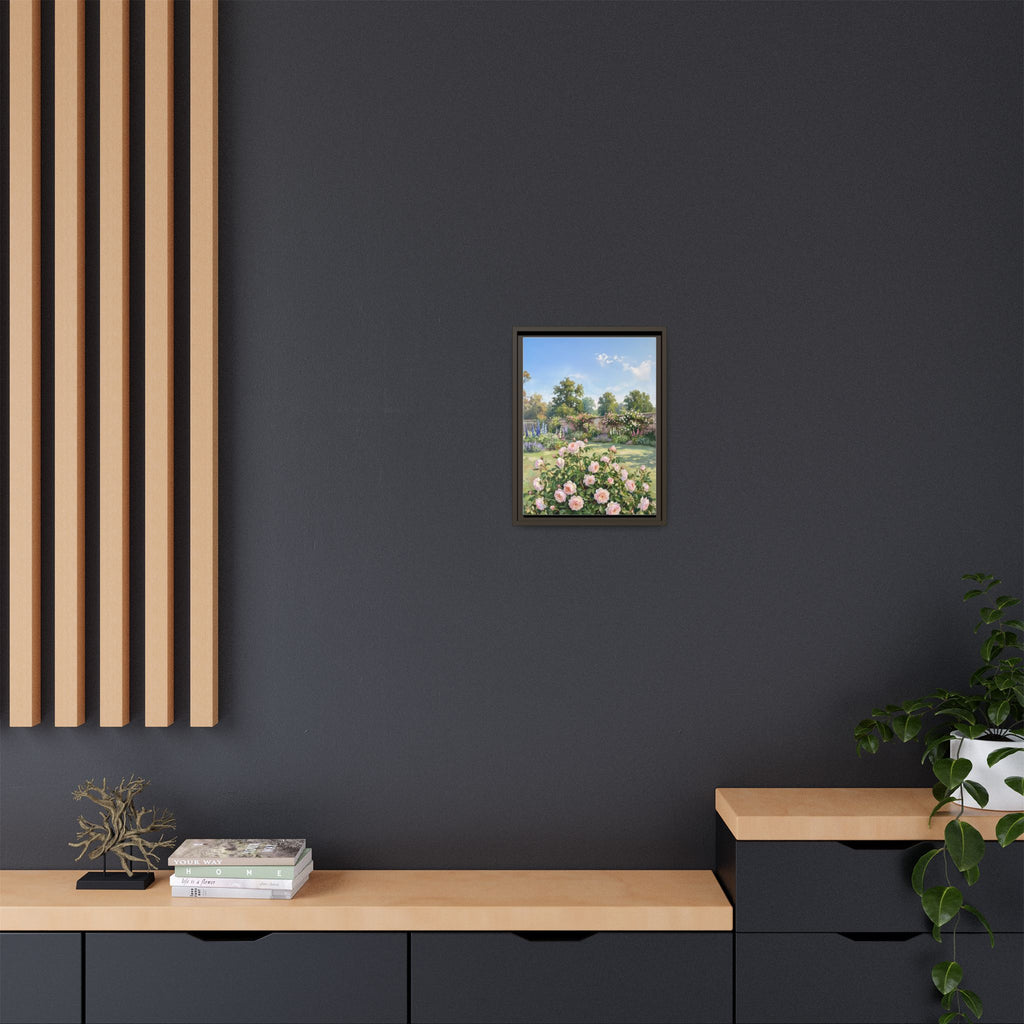 The Rose Garden - Print on Canvas with Wooden Frame