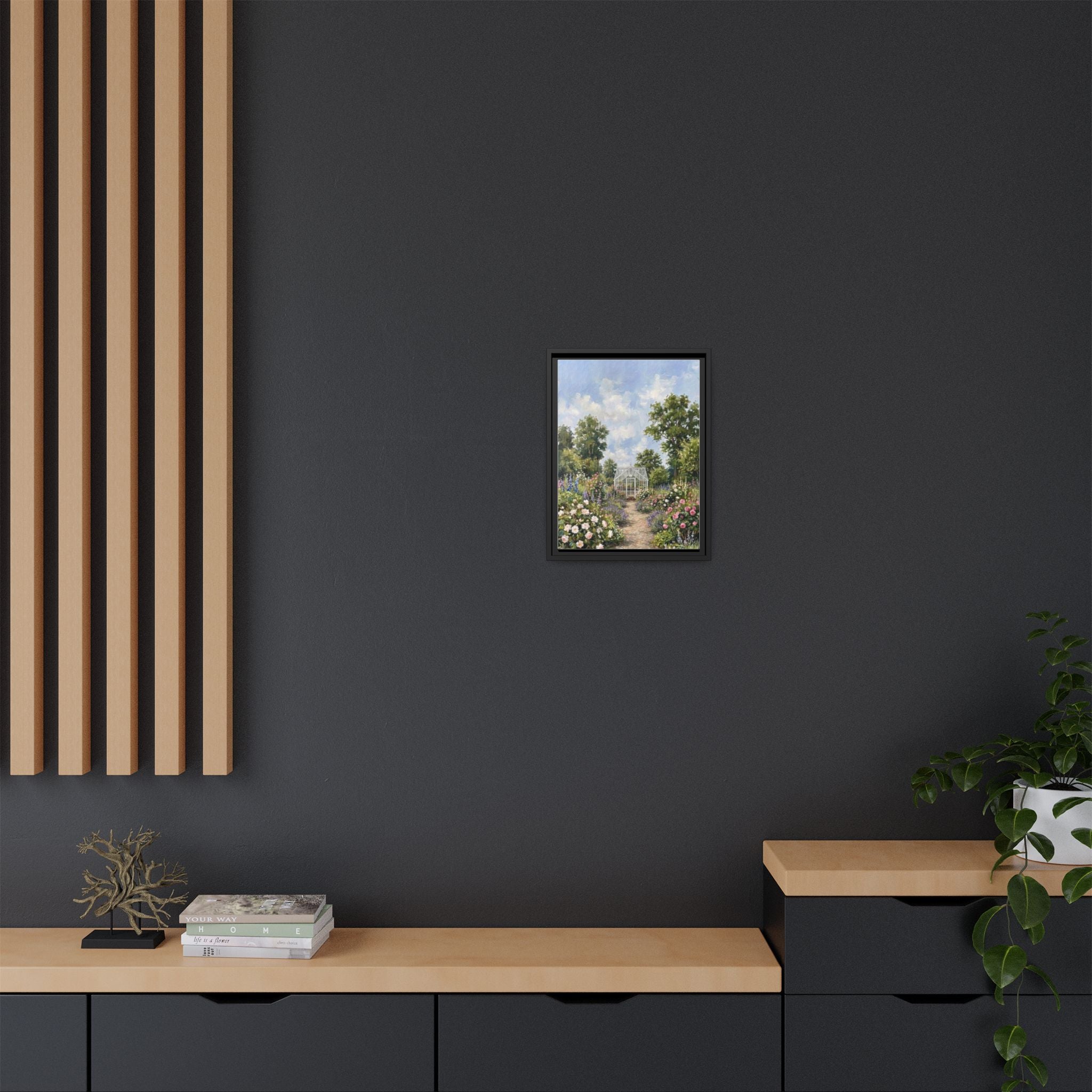 The Walled Garden - Print on Canvas with Wooden Frame