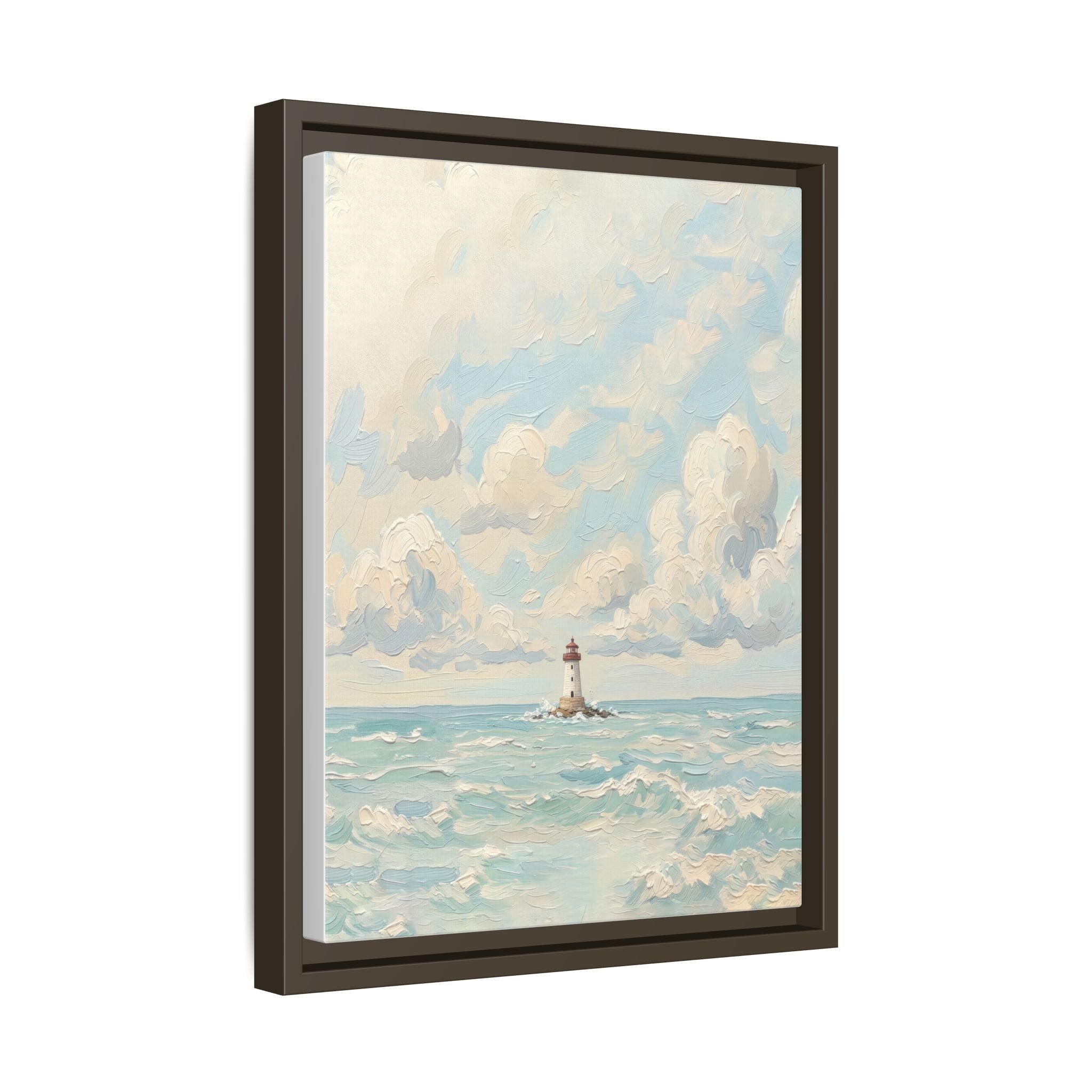 The Lighthouse - Print on Canvas with Wooden Frame