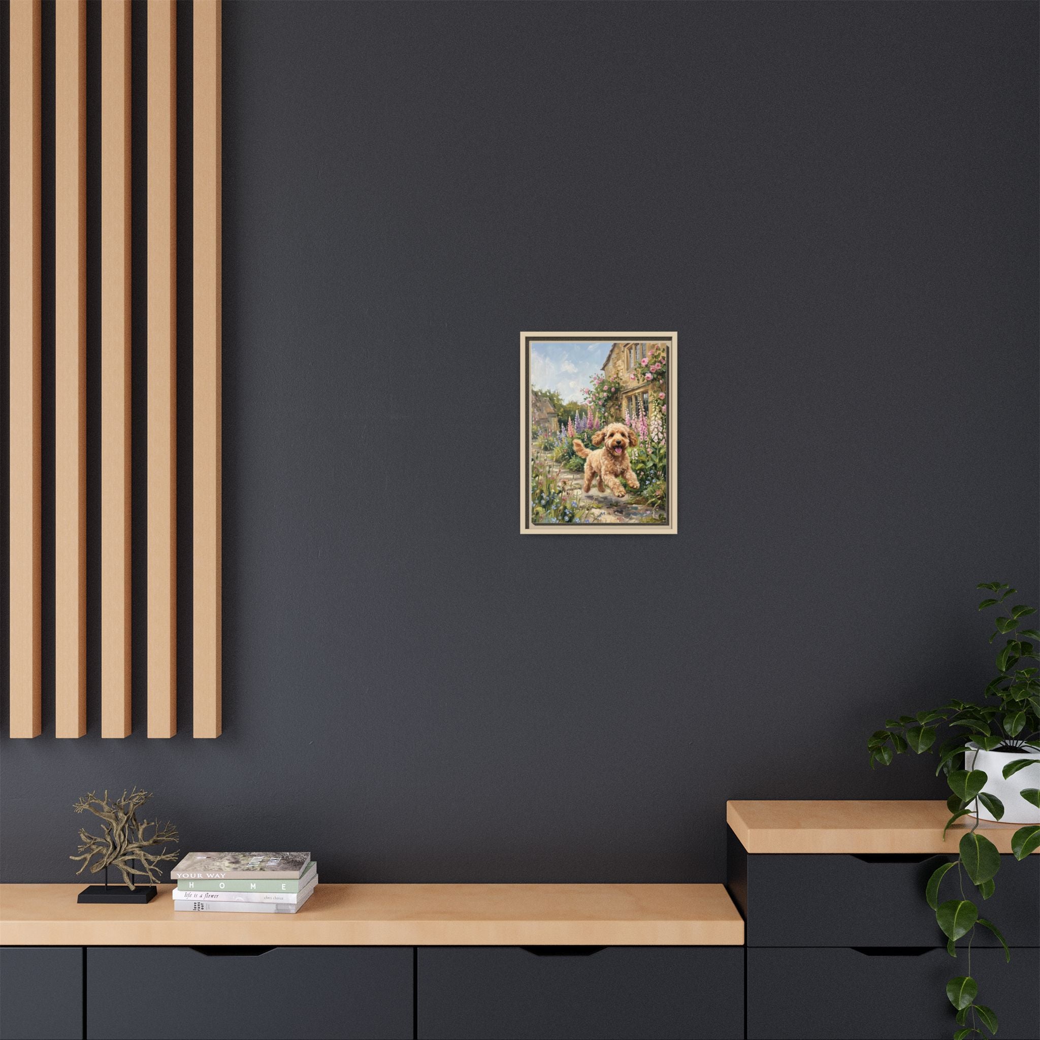 The Cockapoo - Print on Canvas with Wooden Frame