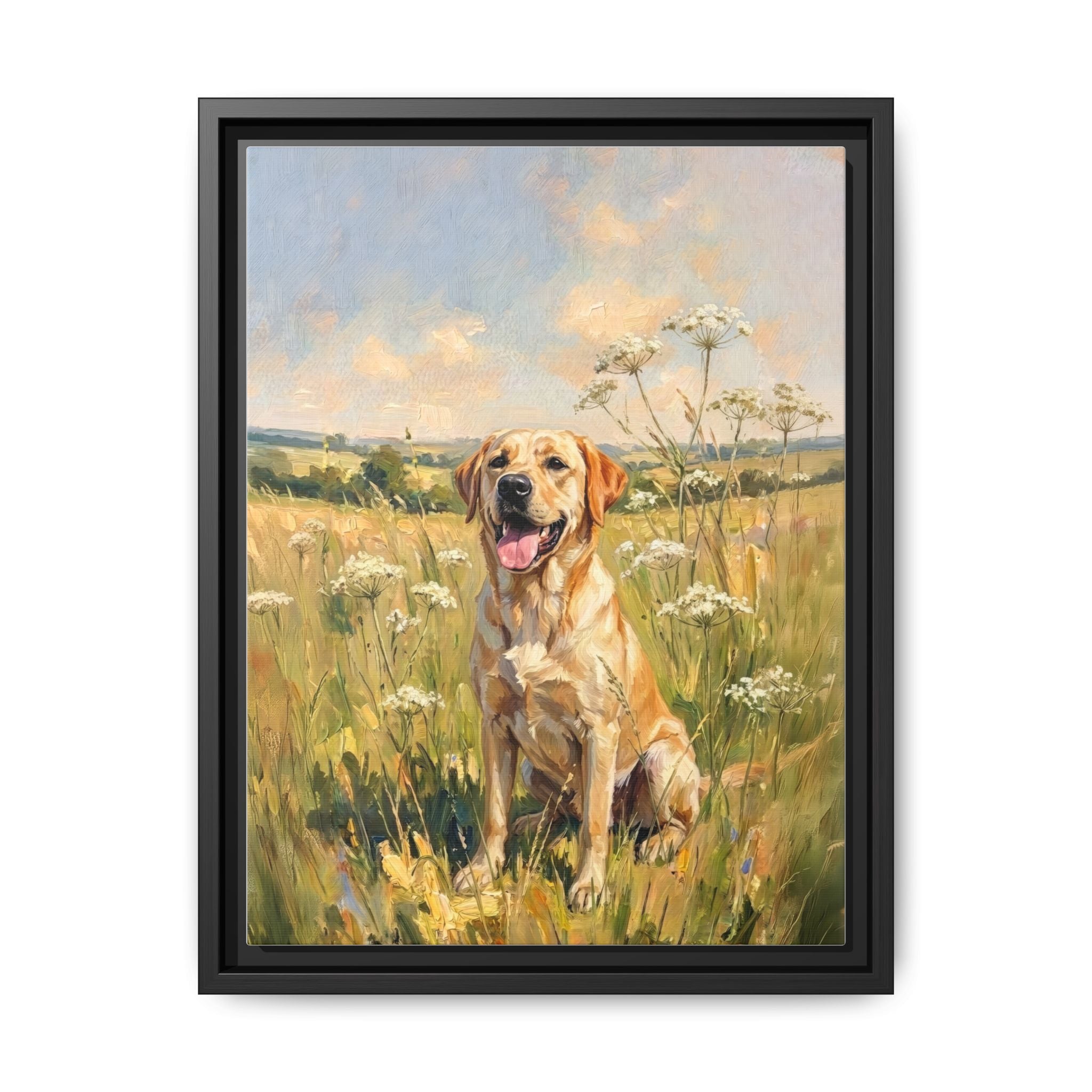 The Labrador - Print on Canvas with Wooden Frame