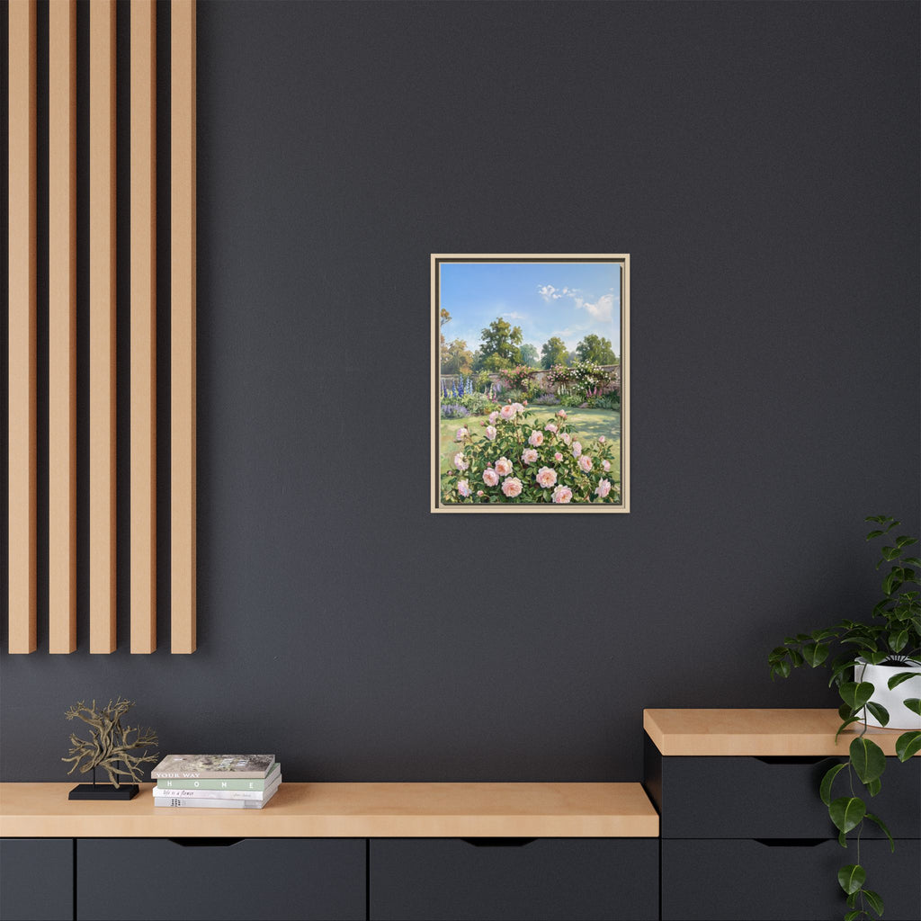 The Rose Garden - Print on Canvas with Wooden Frame