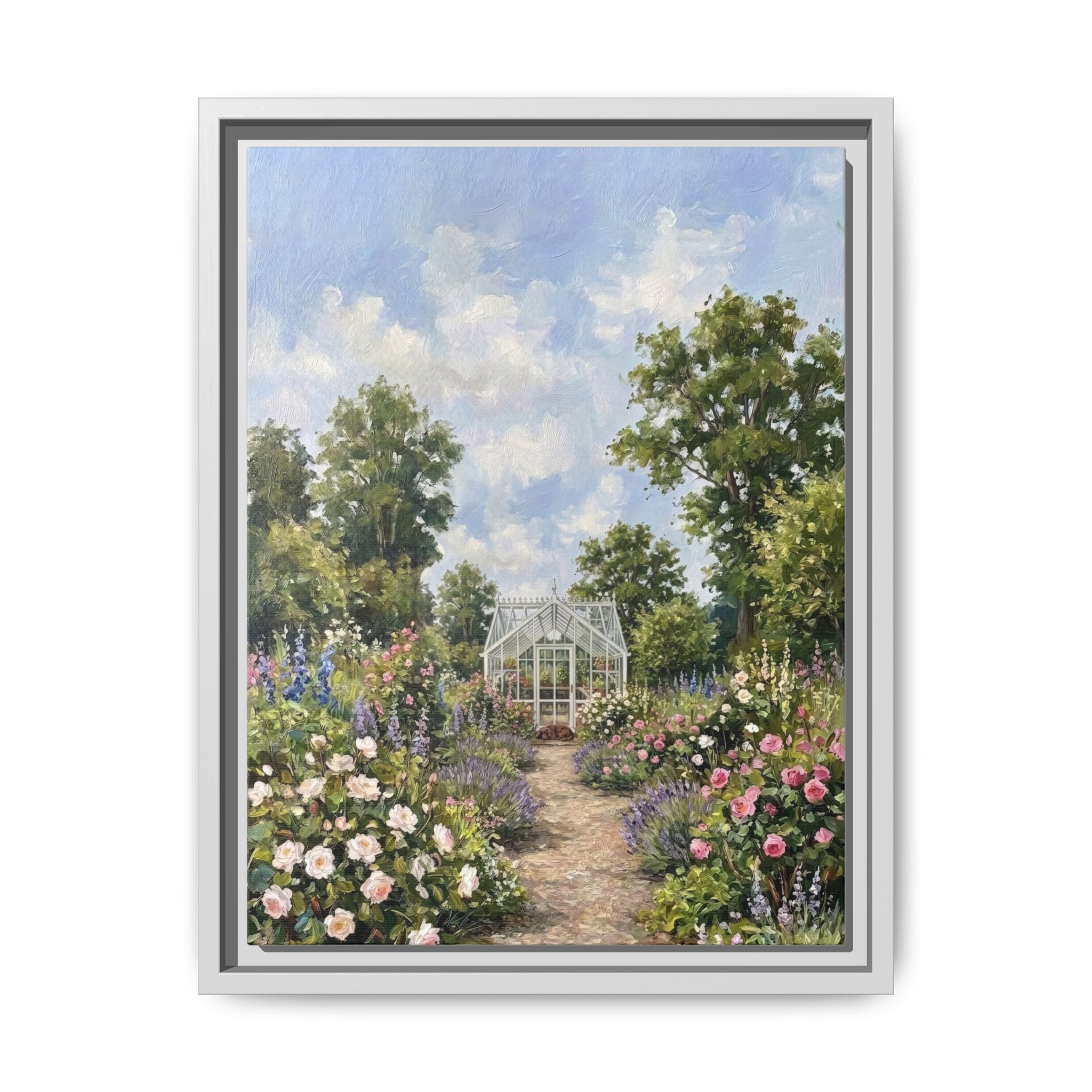 The Walled Garden - Print on Canvas with Wooden Frame