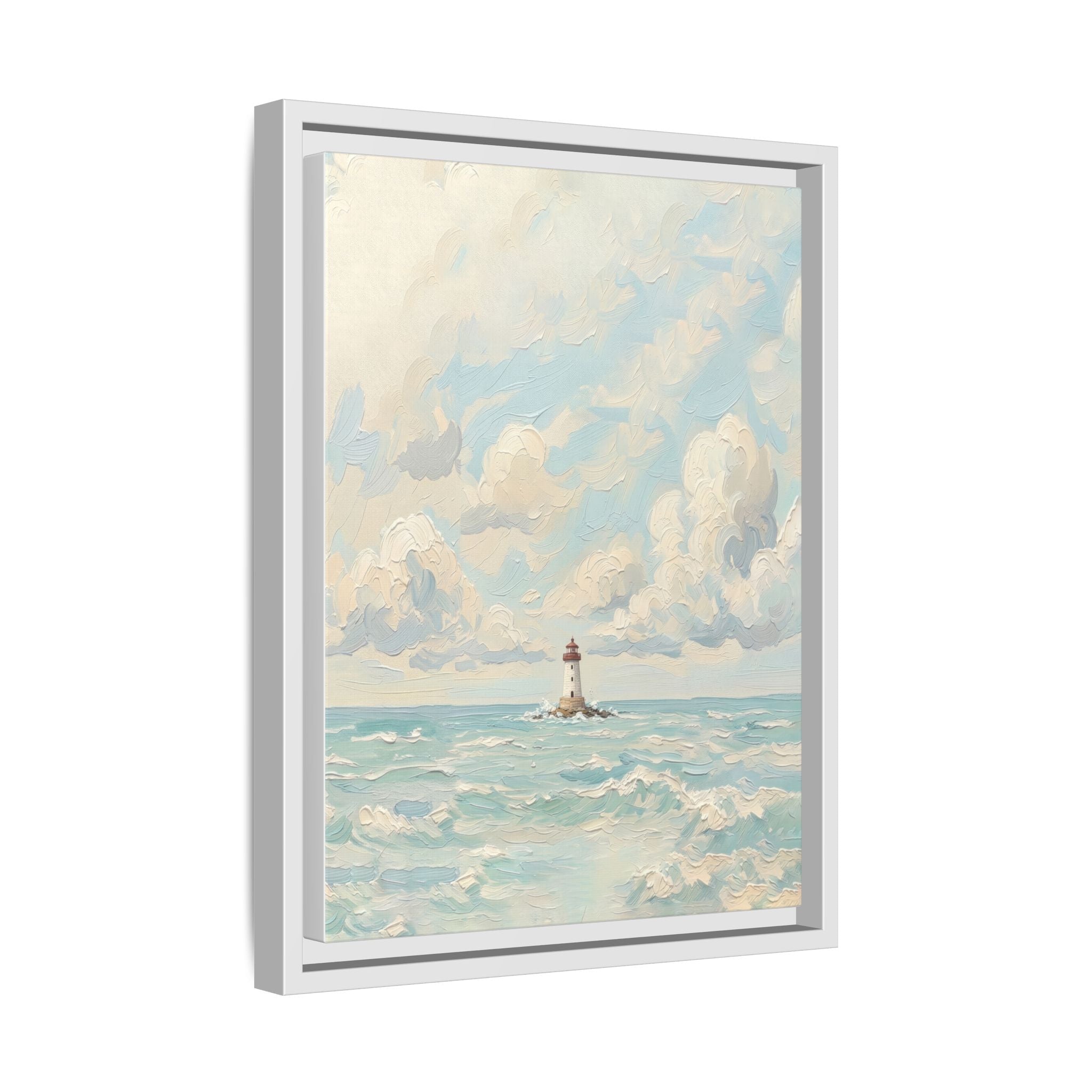 The Lighthouse - Print on Canvas with Wooden Frame