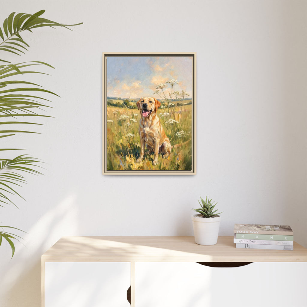 The Labrador - Print on Canvas with Wooden Frame