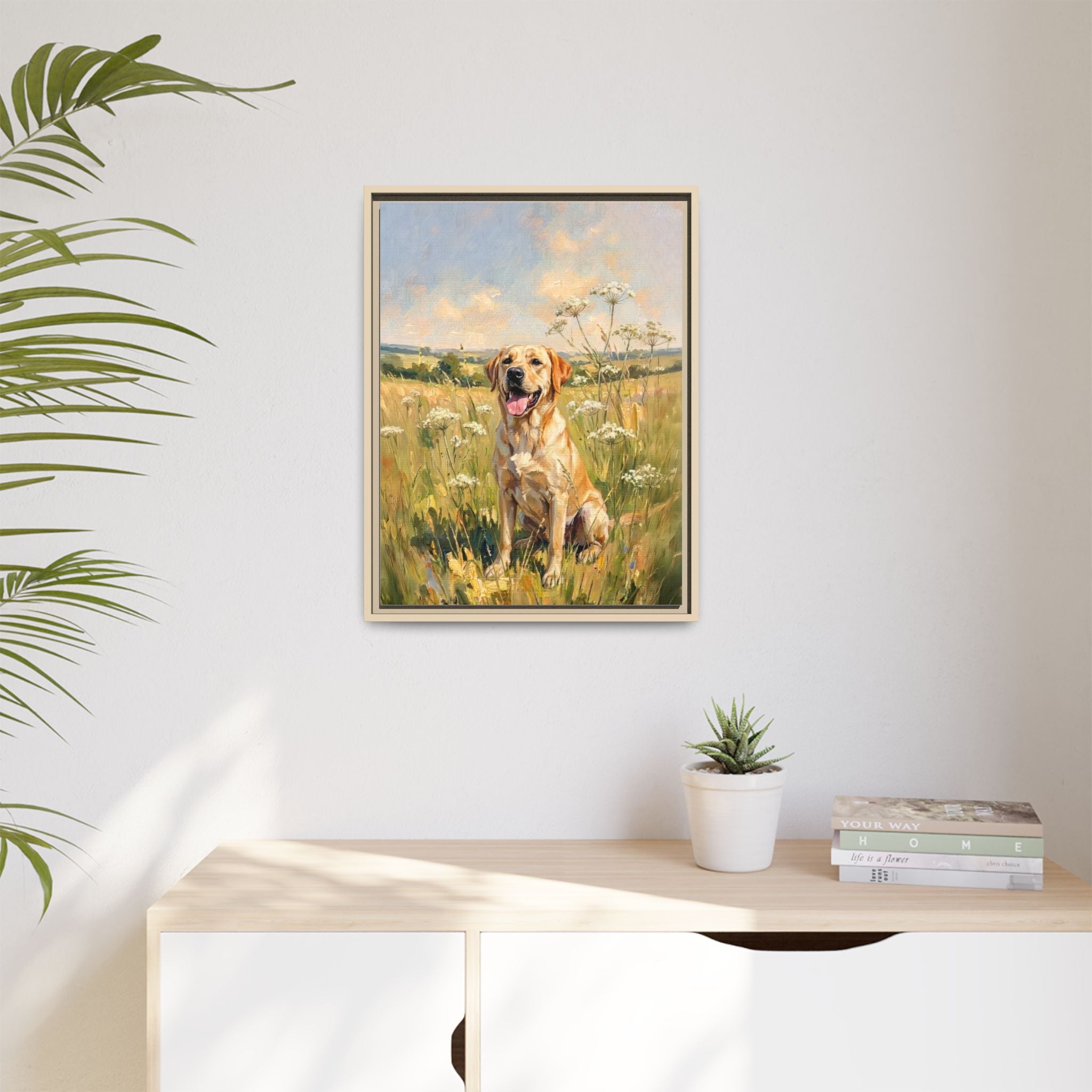 The Labrador - Print on Canvas with Wooden Frame