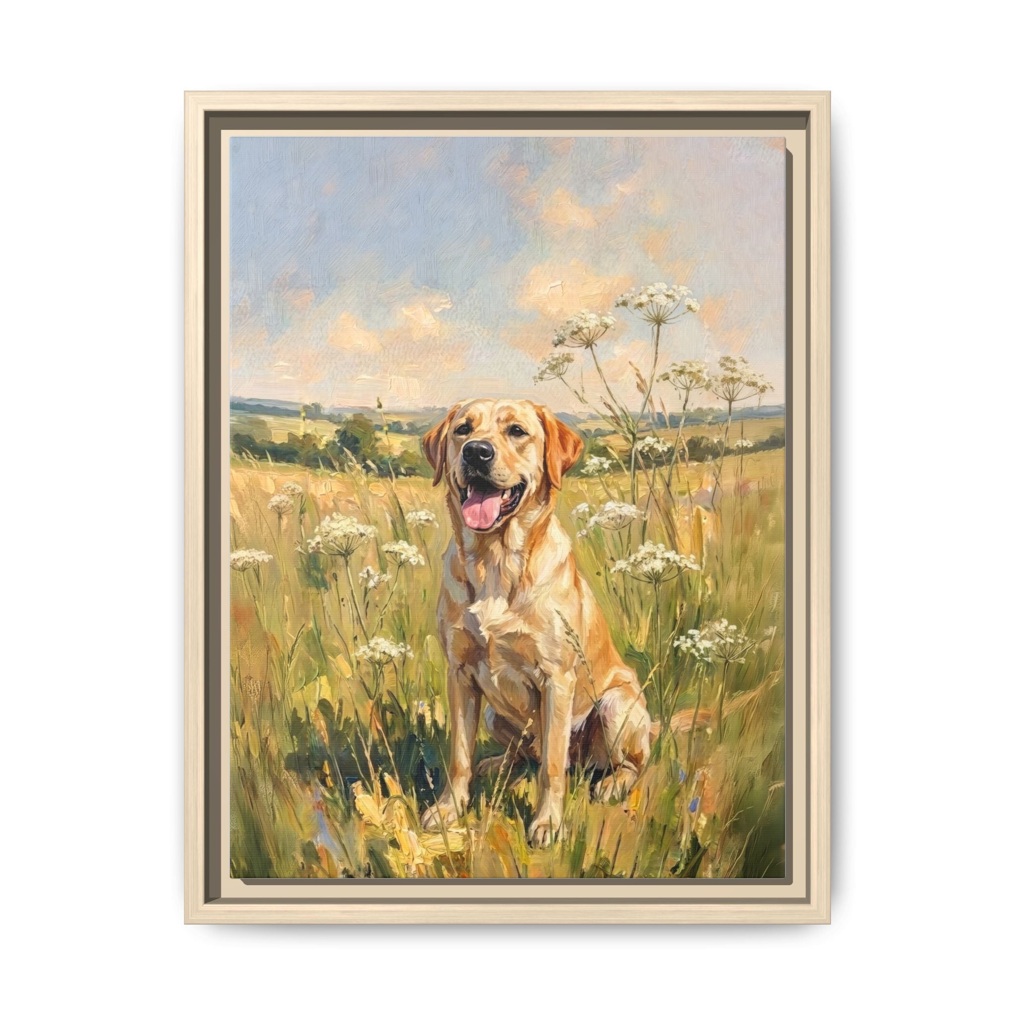 The Labrador - Print on Canvas with Wooden Frame