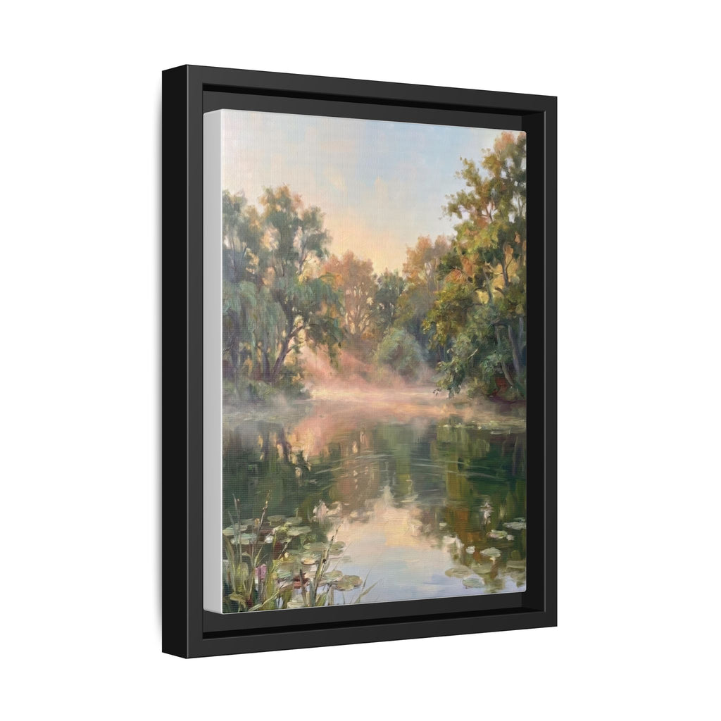 The Lily Pond - Print on Canvas with Wooden Frame
