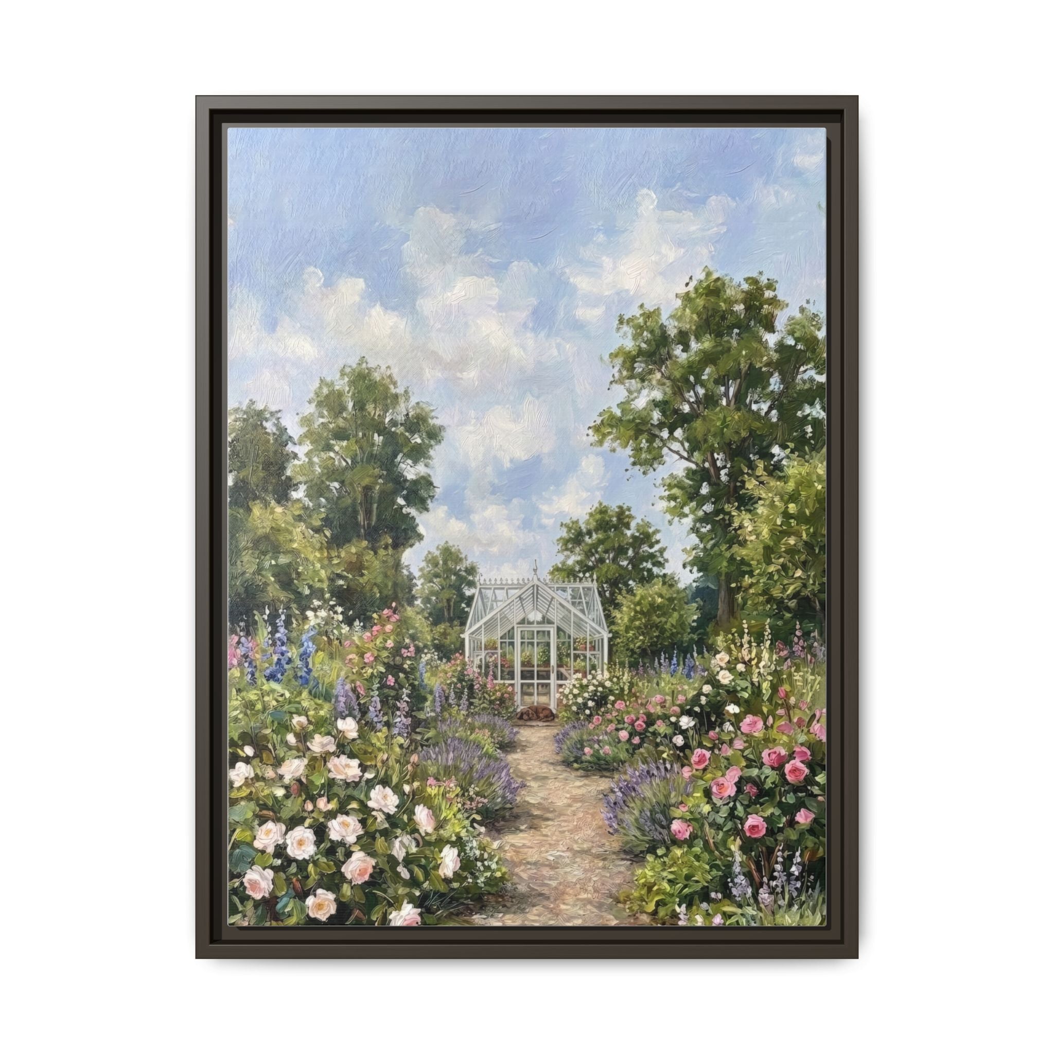 The Walled Garden - Print on Canvas with Wooden Frame