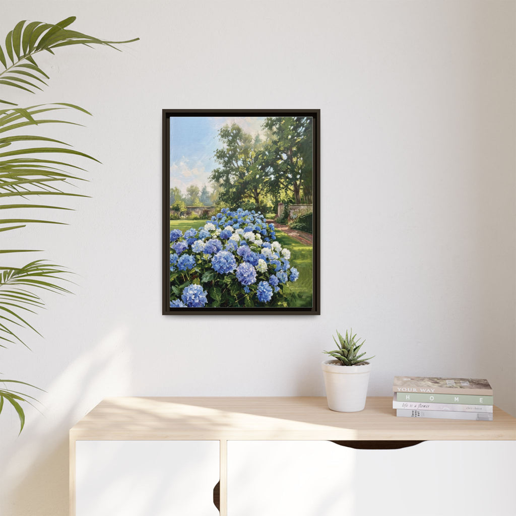 Hydrangeas - Print on Canvas with Wooden Frame