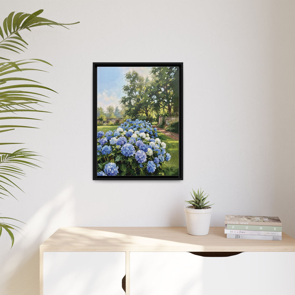 Hydrangeas - Print on Canvas with Wooden Frame