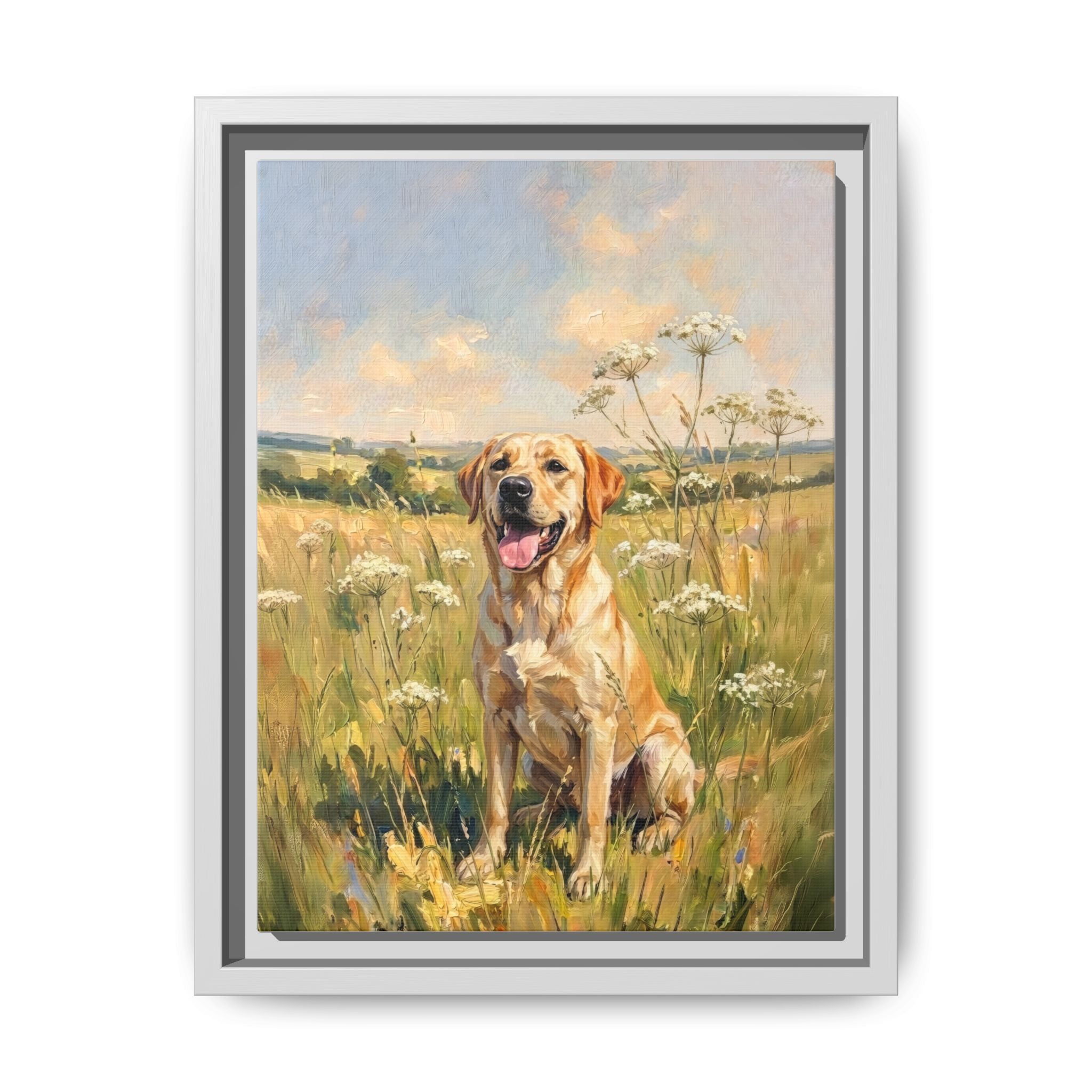 The Labrador - Print on Canvas with Wooden Frame