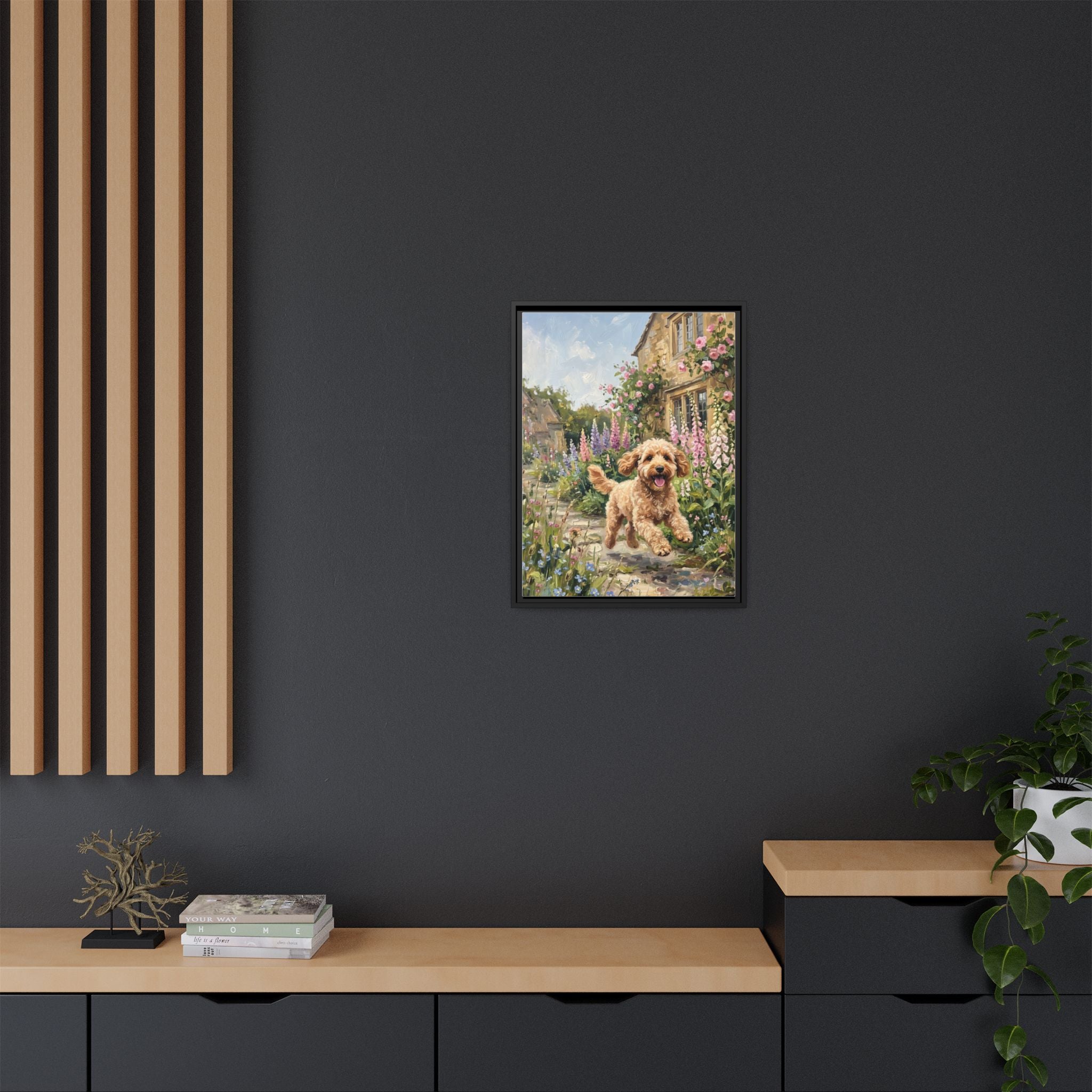The Cockapoo - Print on Canvas with Wooden Frame