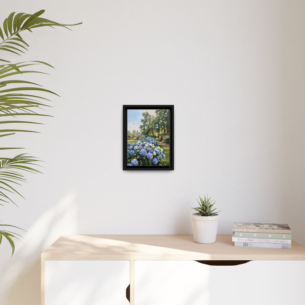 Hydrangeas - Print on Canvas with Wooden Frame