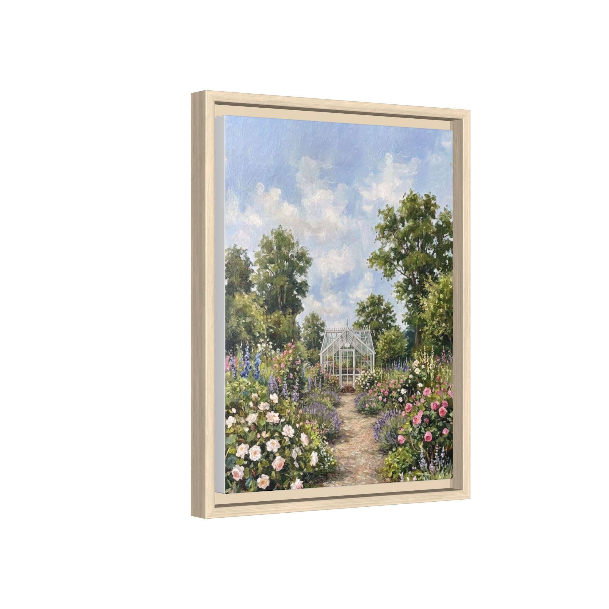 The Walled Garden - Print on Canvas with Wooden Frame