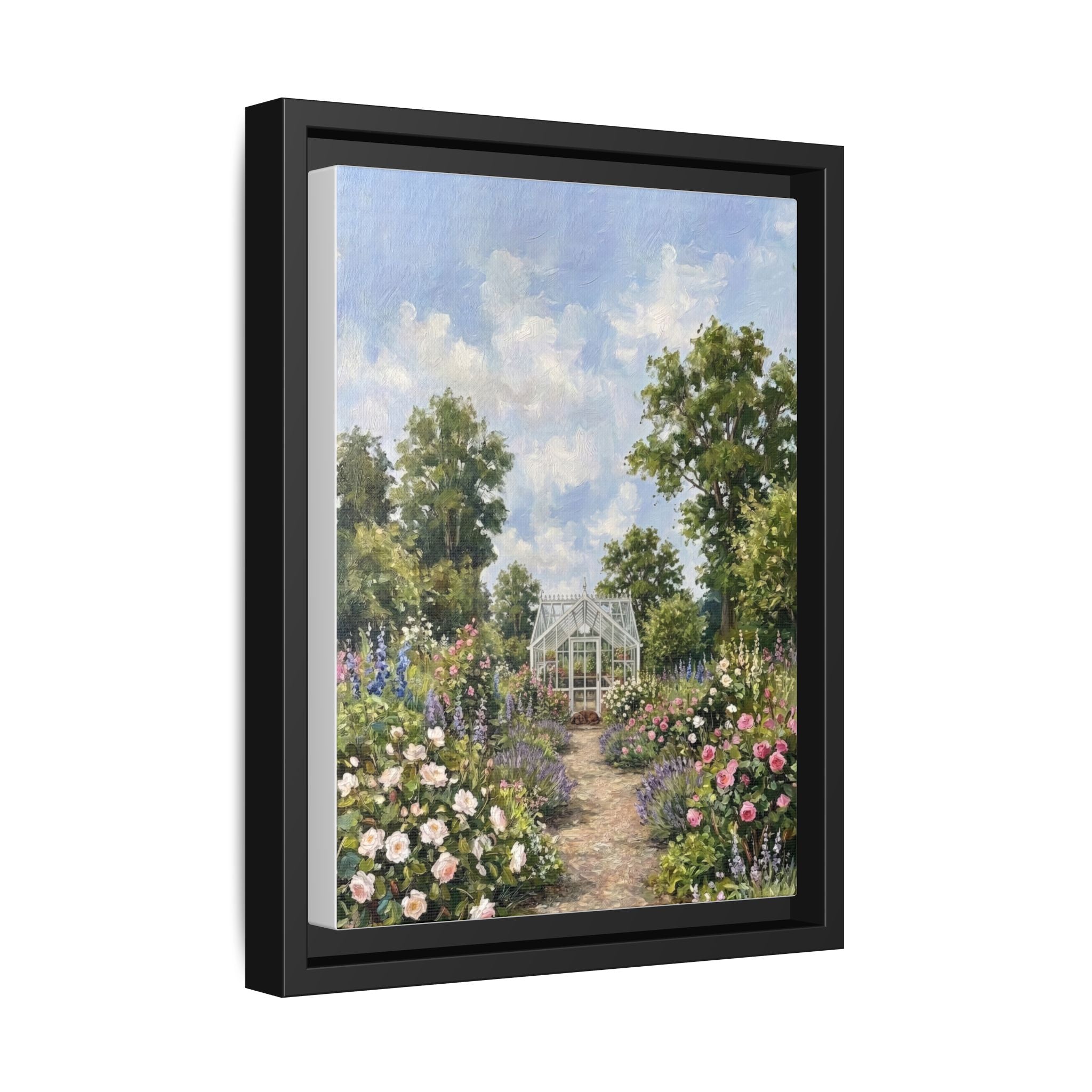 The Walled Garden - Print on Canvas with Wooden Frame